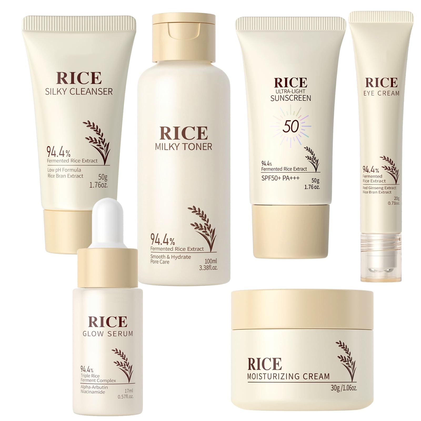 Moisturizing Skin Care Set Korean Skin Care Set with Rice - Product Imagery