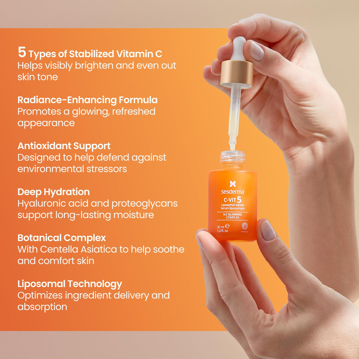 Sesderma C VIT 5 Fusion Vitamin C Serum Boosted Hydration - Premium Selection Official Imagery - 6