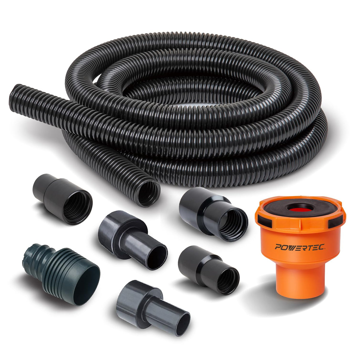 POWERTEC 70510 10 Ft Vacuum Hose Dust Collection Kit with 5 - POWERTEC Official Imagery - 2