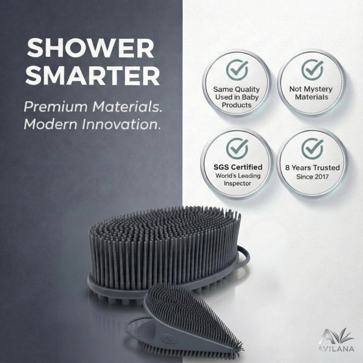 Avilana Premium Body Scrubber and Face Brush Set - Avilana Official Imagery - 4