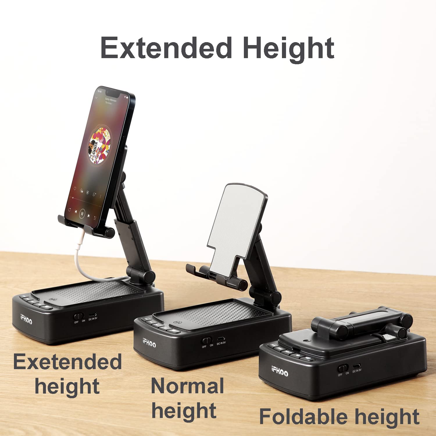 iFkoo Gifts for Men Women, Phone Stand with Bluetooth Speaker BT5.3, G - View 7