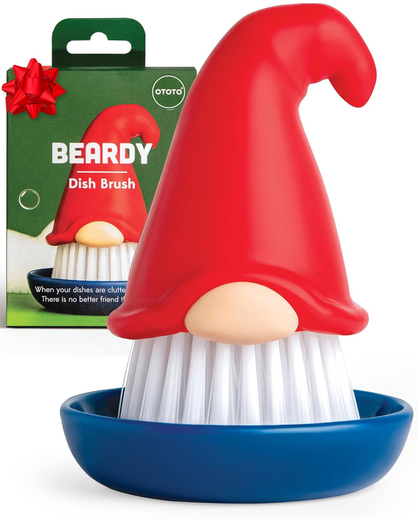 OTOTO Gnome Dish Brush with Handle - Cleaning Brush, Vegetable Brush, - View 1