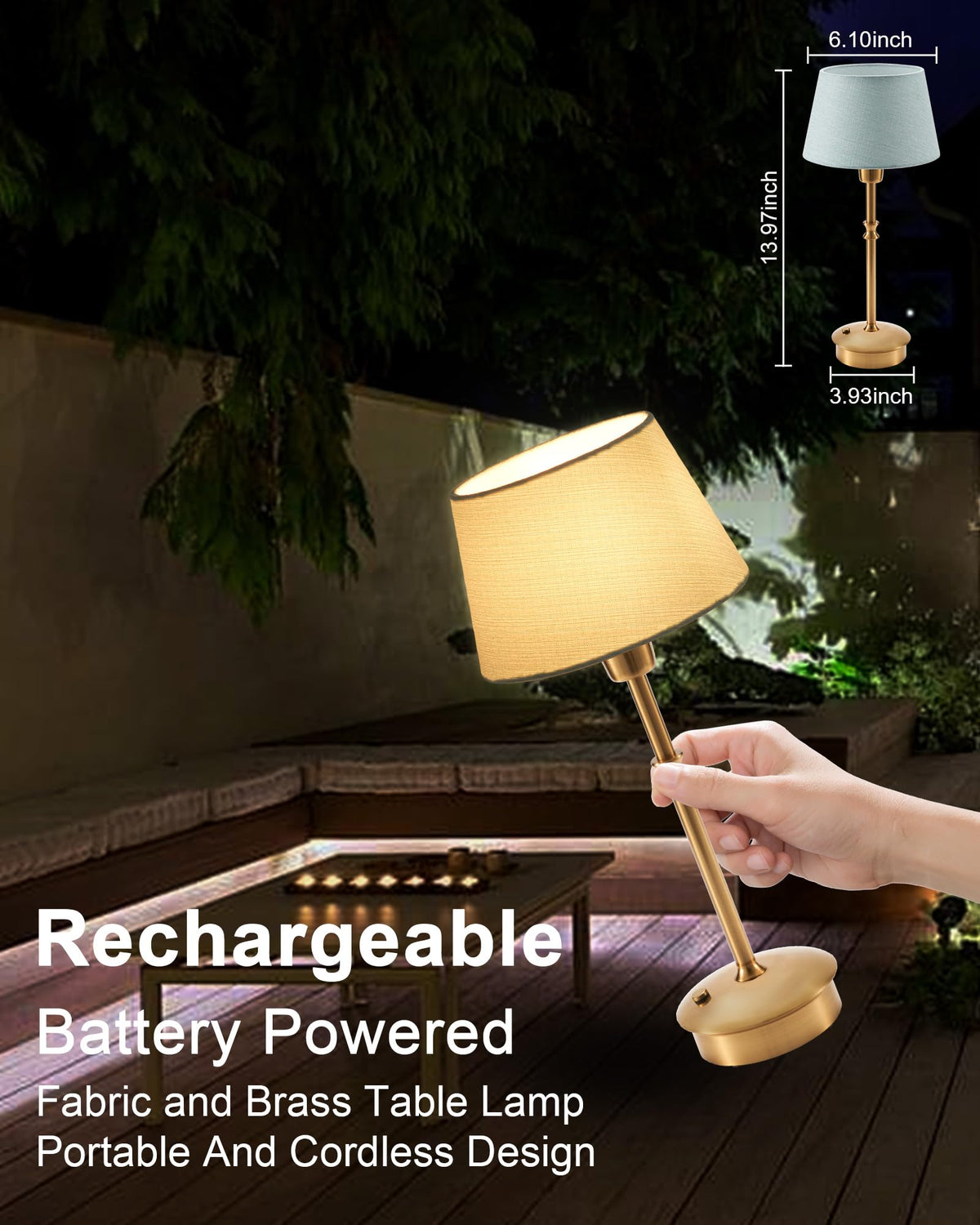 UMEXUS Cordless Rechargeable Table Lamp Small Battery - UMEXUS Official Imagery - 5