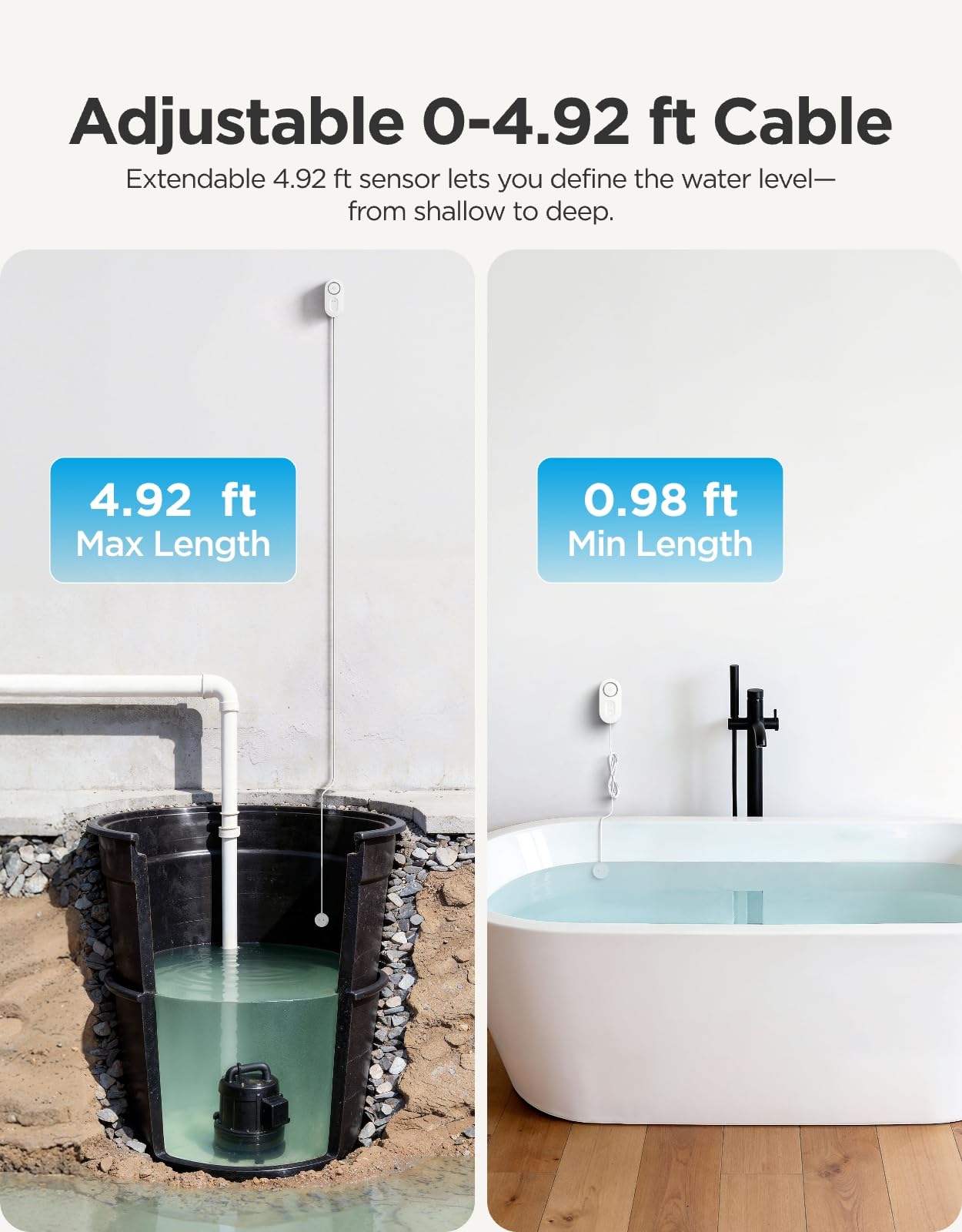 GoveeLife Upgraded Smart Water Leak Detector 1s with 4 92 ft - GoveeLife Official Imagery - 4