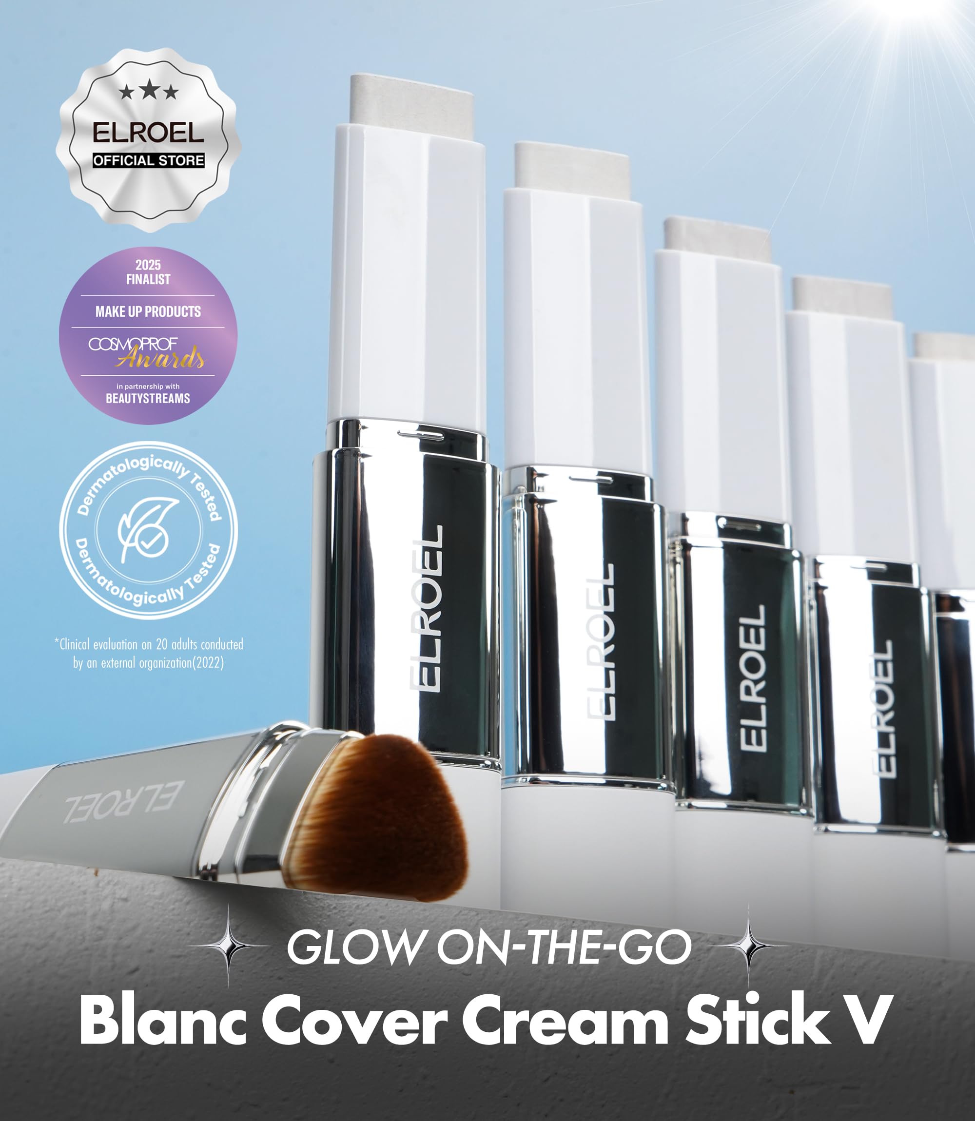 ELROEL Blanc Cover Cream Stick V White - Korean Foundation - View 3