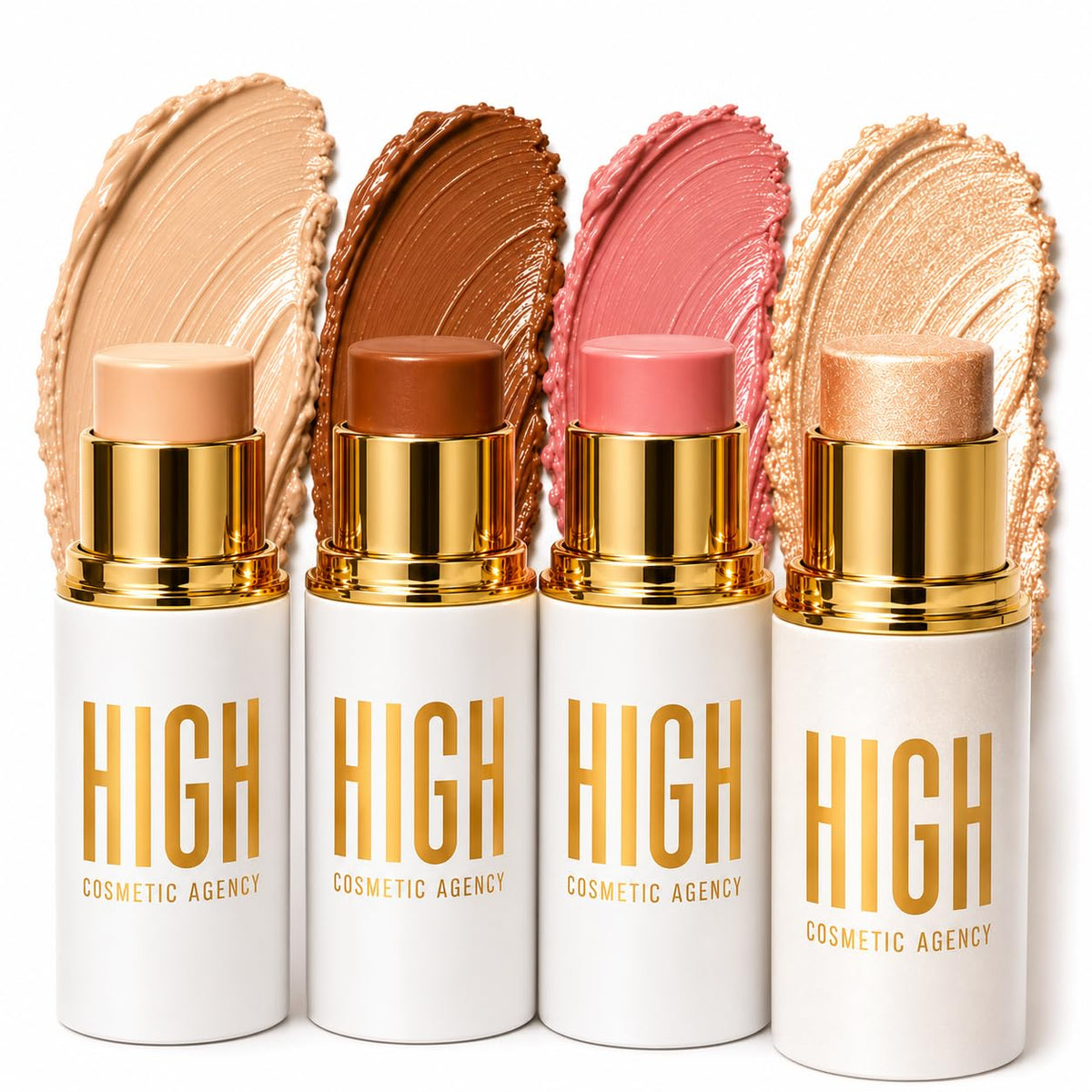 Golden Complete Face Sculpting Kit 4 Piece Cream Stick - HIGH COSMETIC AGENCY Official Imagery - 2