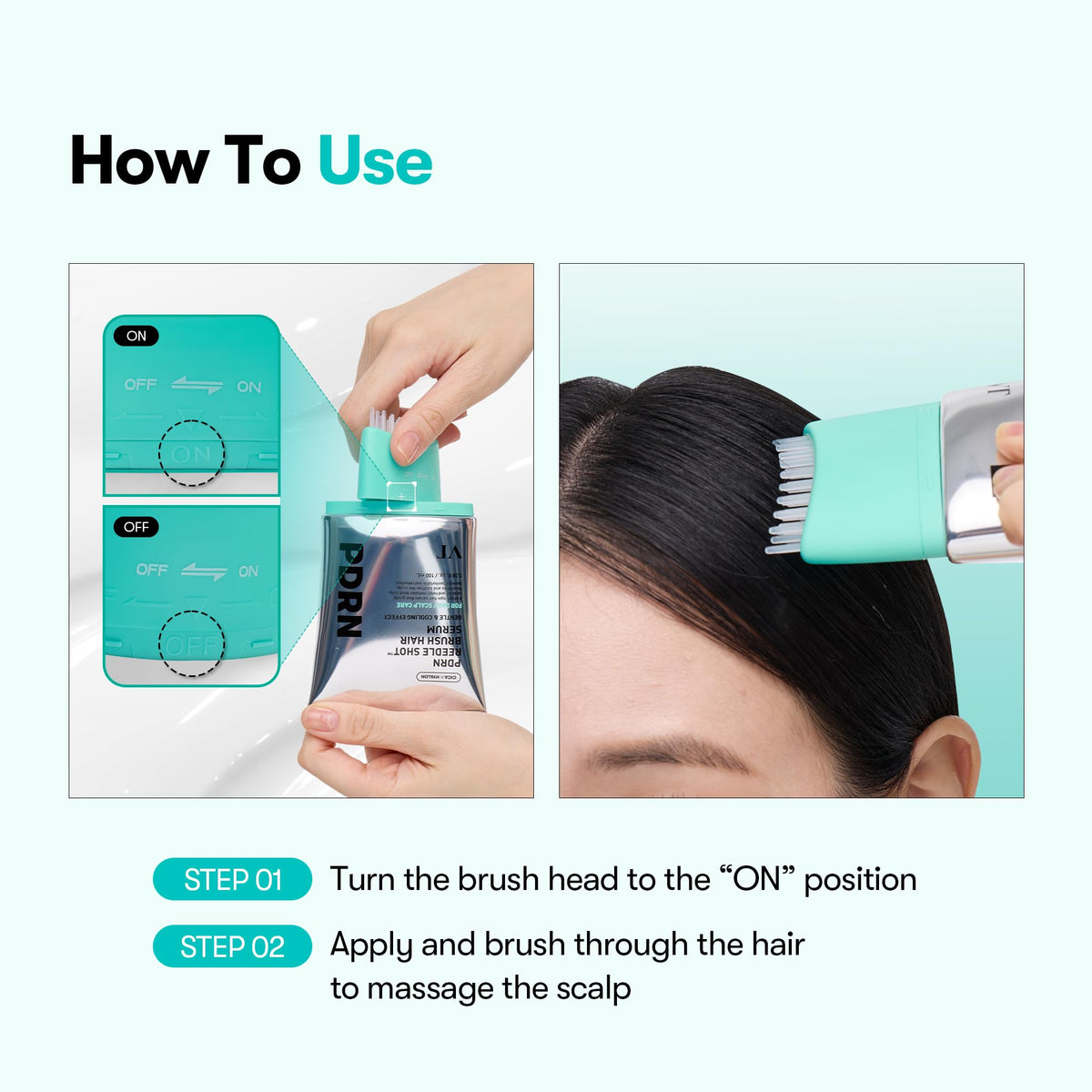 VT COSMETICS PDRN Reedle Shot Brush Hair Serum Cooling - VT COSMETICS Official Imagery - 7