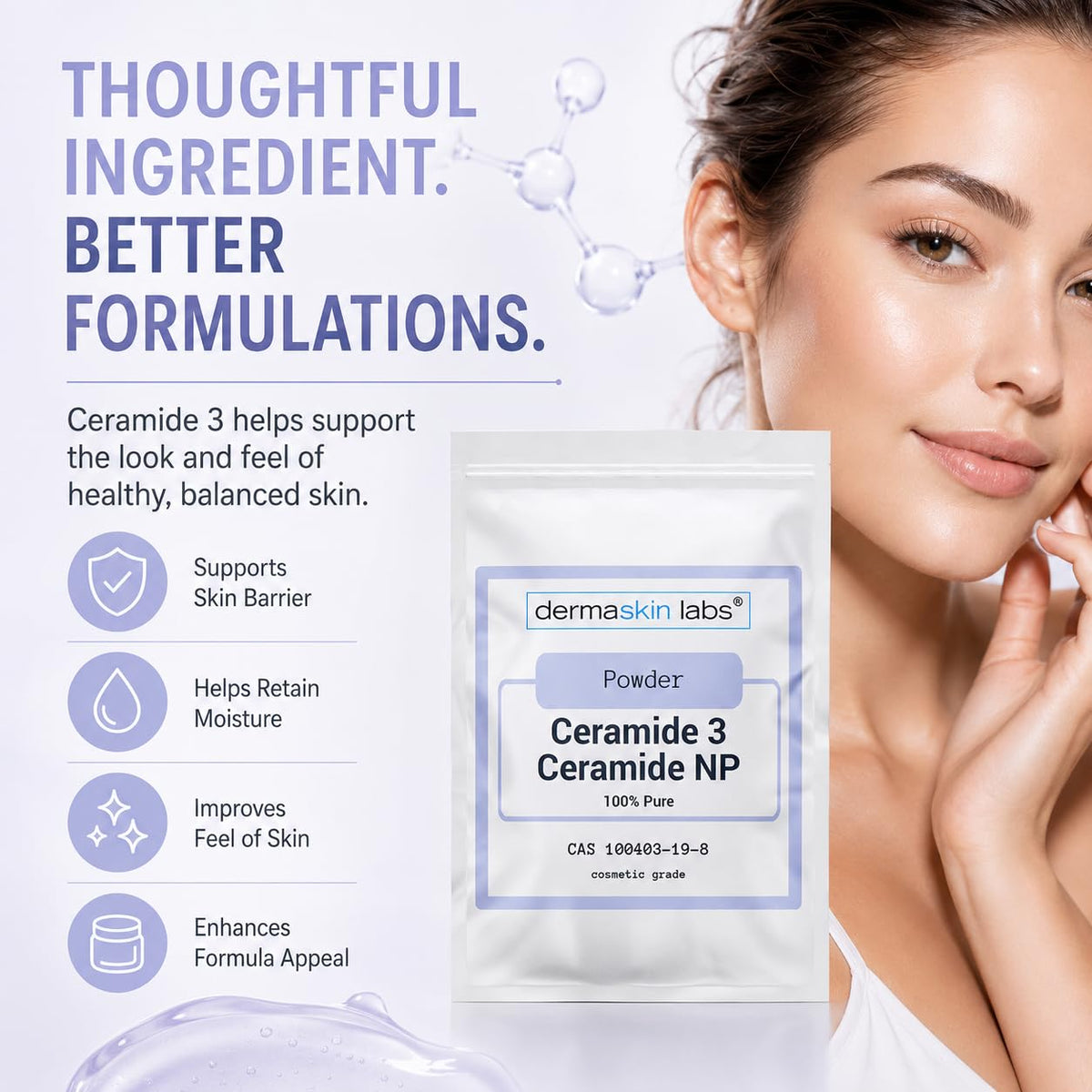 Ceramide 3 Powder Ceramide NP Cosmetic Grade Ceramides Make - Dermaskin Labs Official Imagery - 8