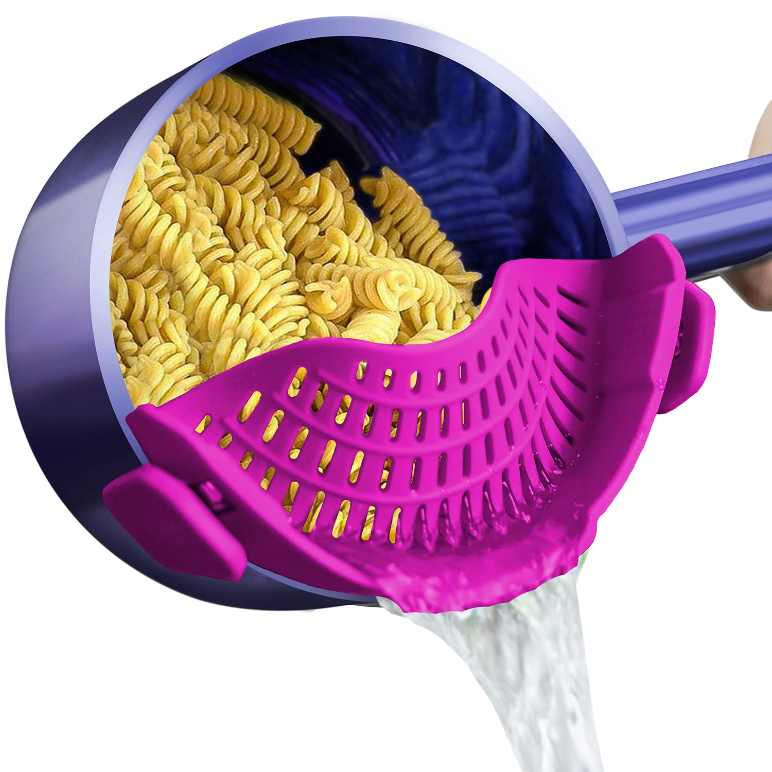 AUOON Clip On Strainer Silicone for All Pots, Standard 8.86 x 3.5 by AUOON - Angle View 7