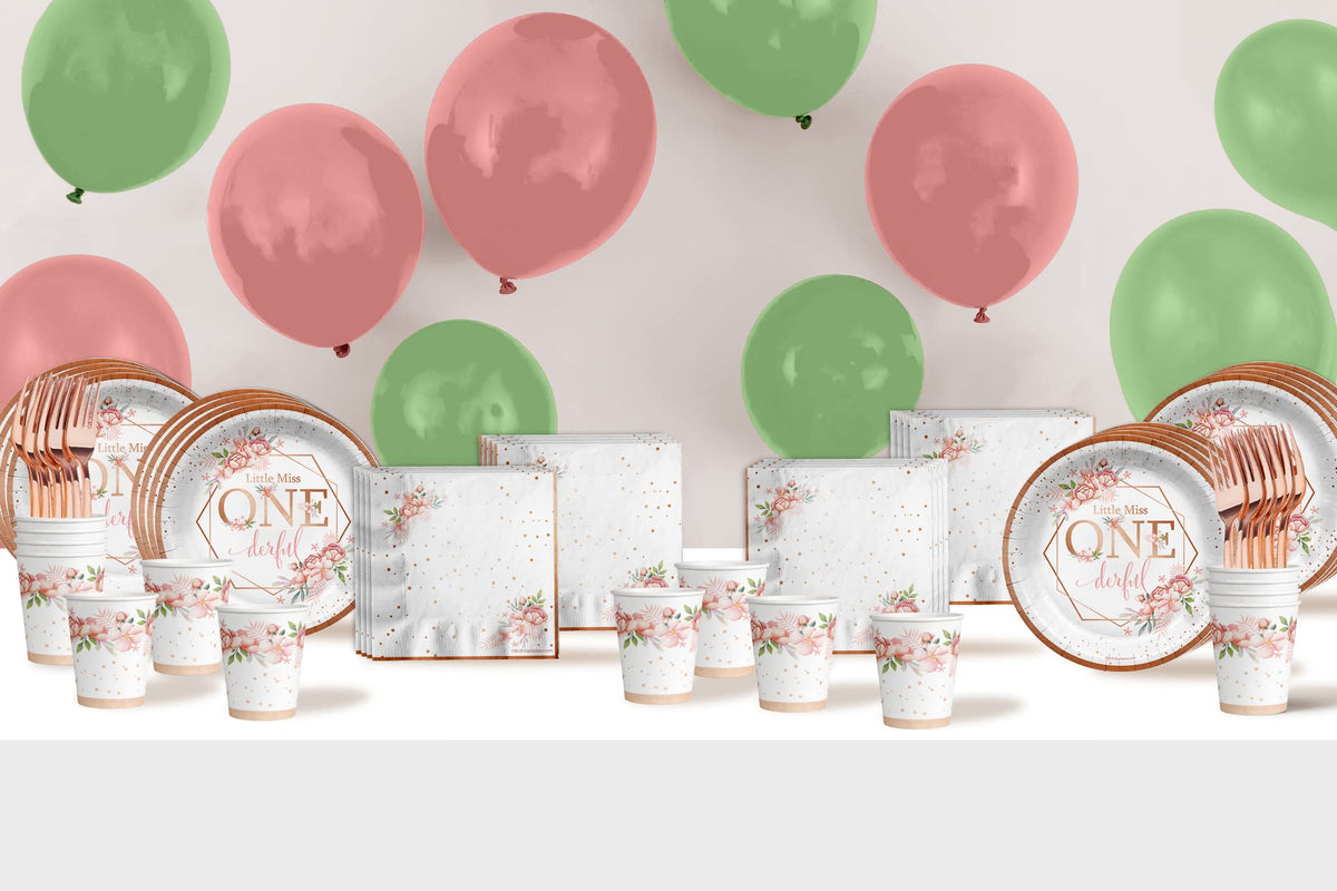 Little Miss Onederful Themed Party Supplies for Girls Kids - Birthday Galore Official Imagery - 8