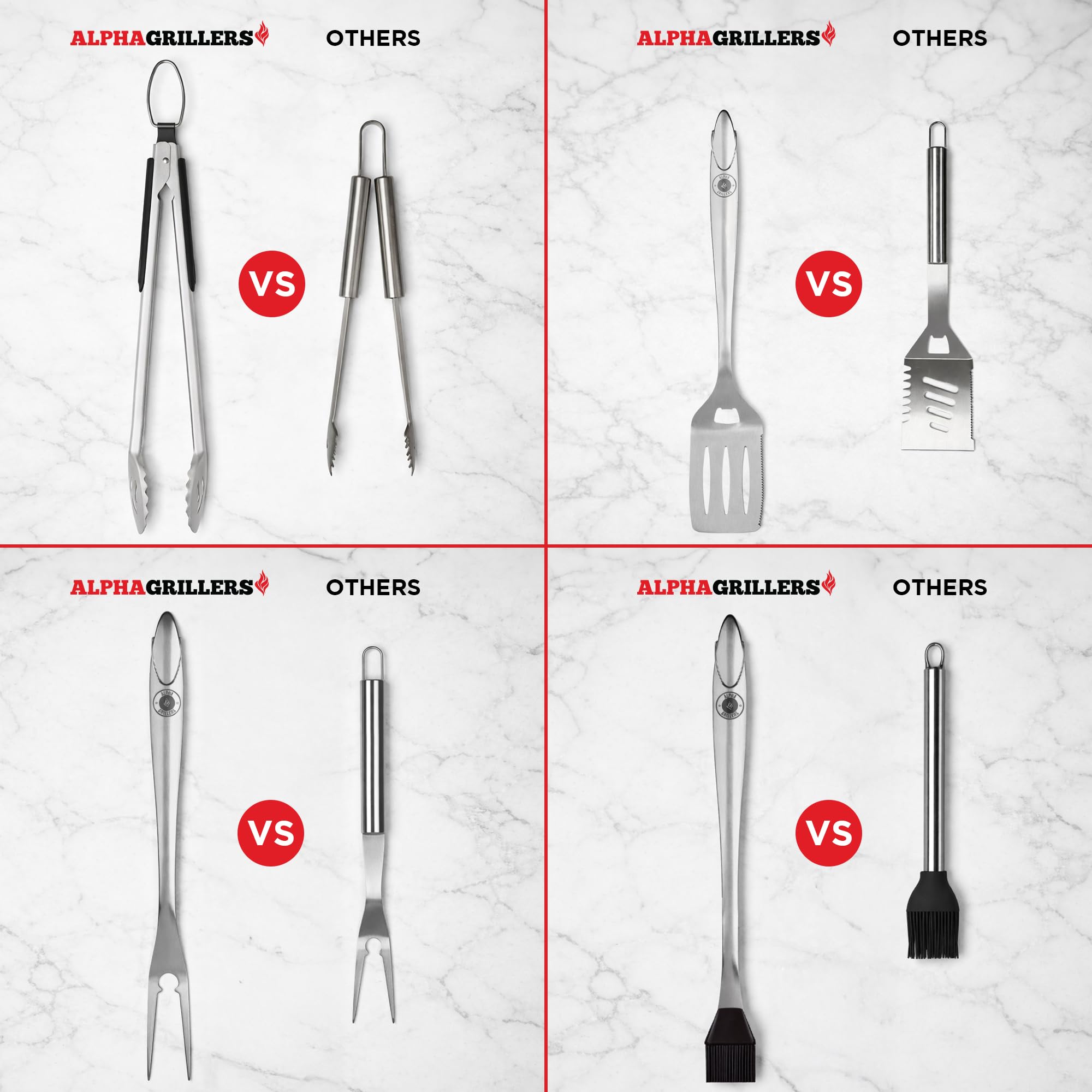 Alpha Grillers Grill Tools Set, BBQ & Grilling Accessories Outdoo - Alpha Grillers Official Product View 3