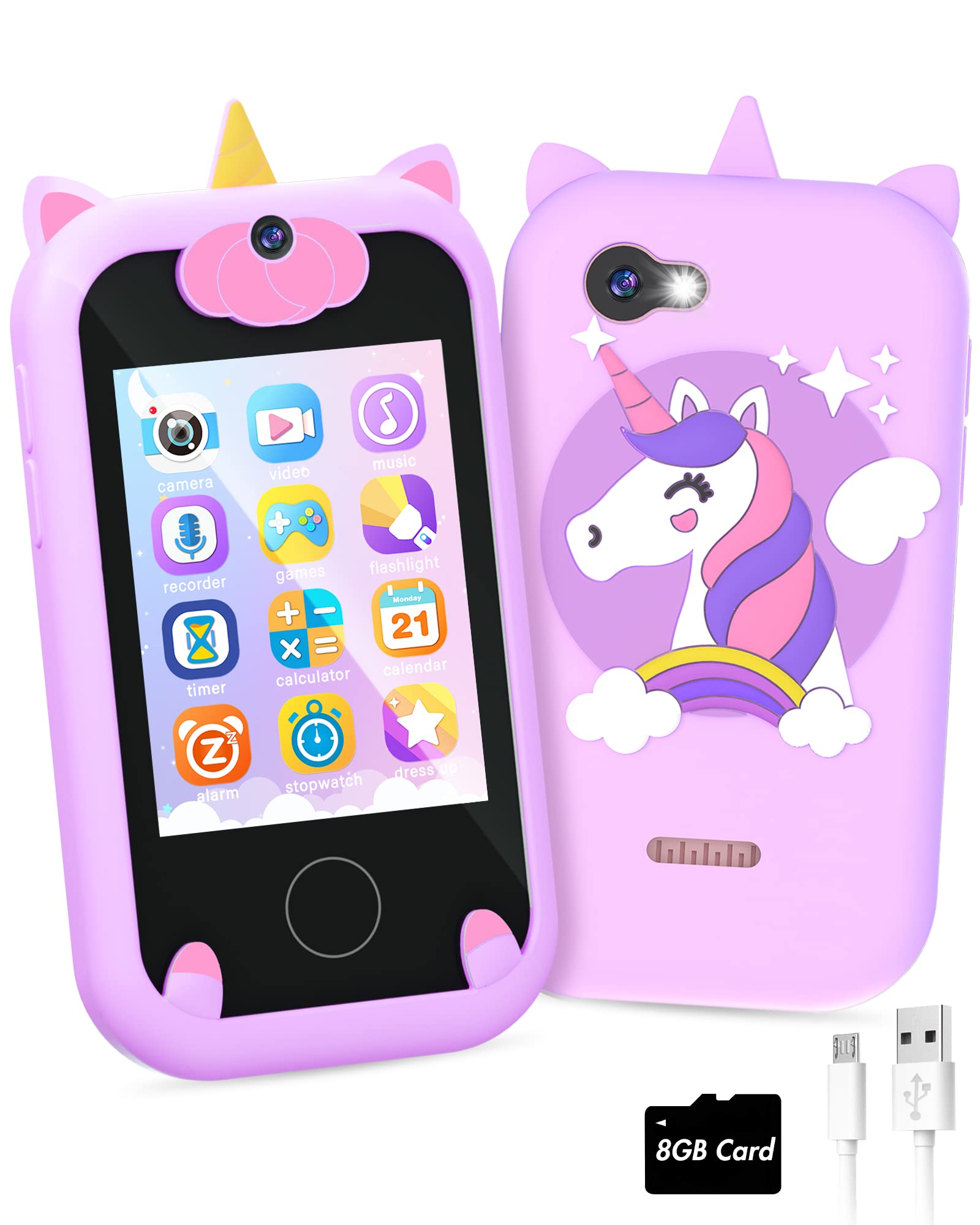 Joozfee Kids Smart Phone for Girls Unicorns Gifts for Girls Toys 8-10 Years Old - Joozfee Official Product View 1