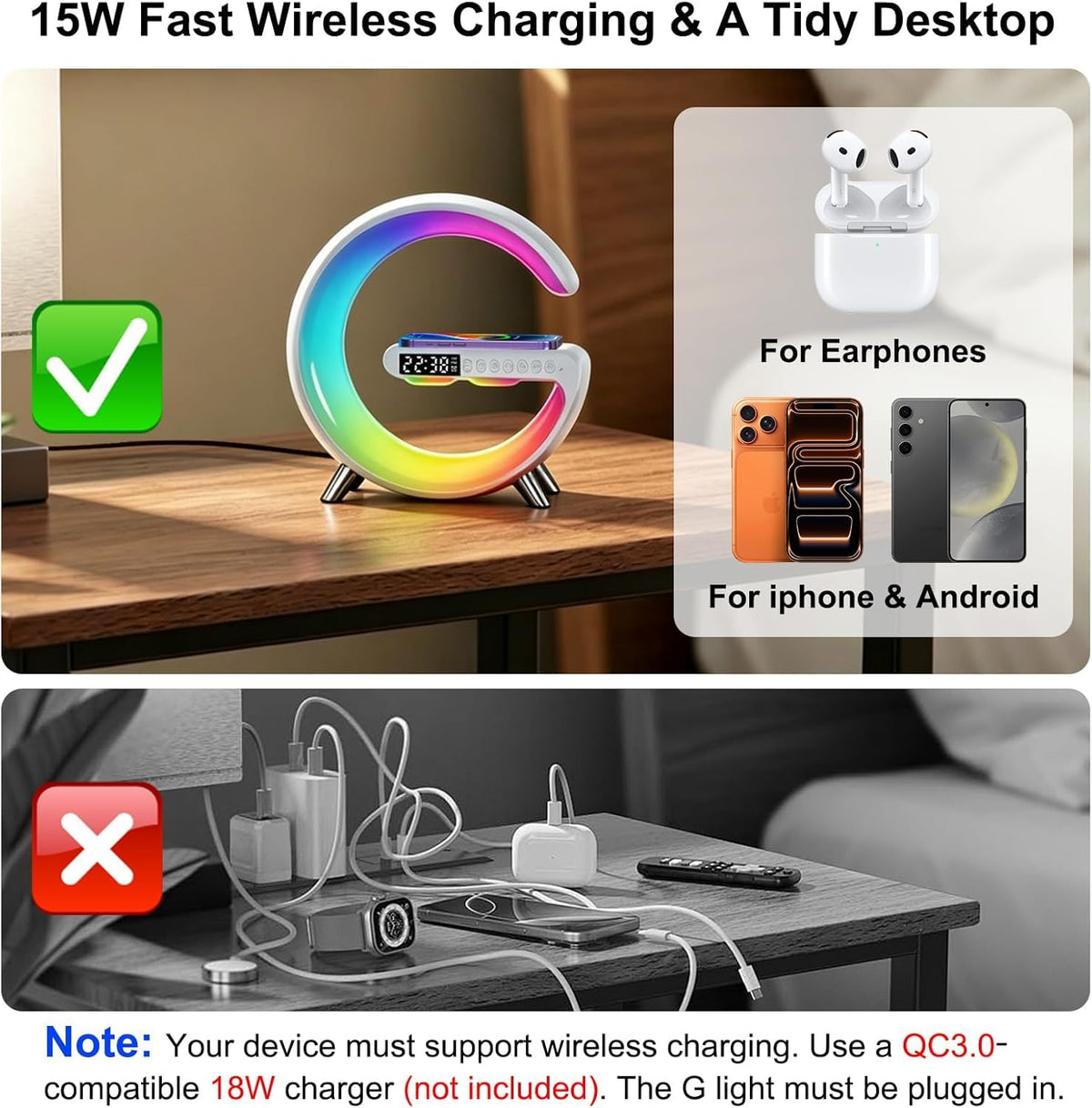 5 in 1 LED Table Lamp with Wireless Charging Bluetooth - RGFF Official Imagery - 8
