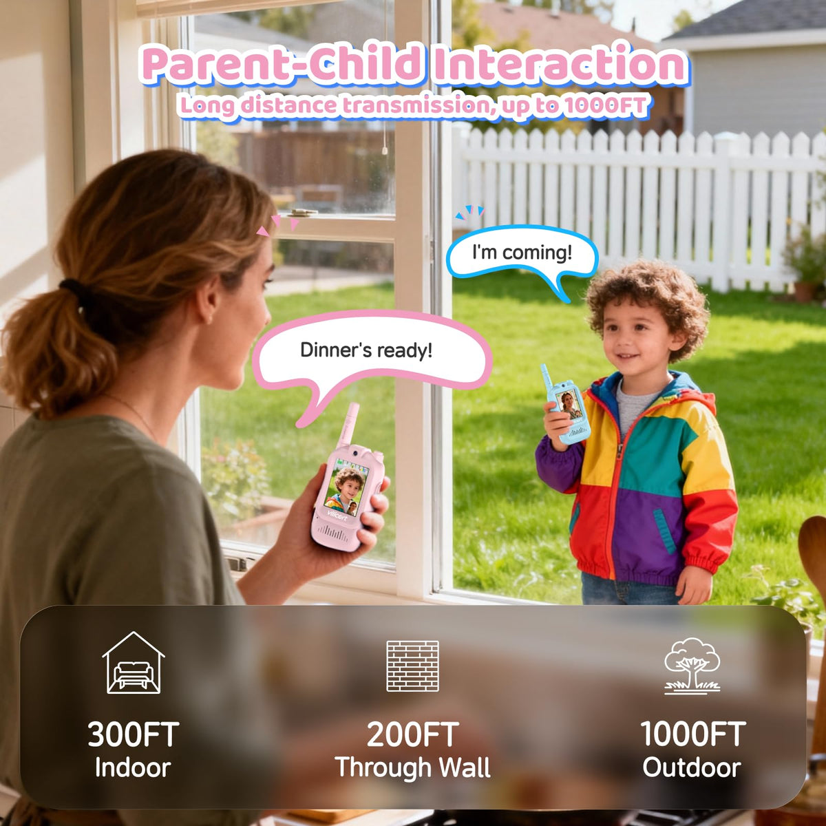Video Walkie Talkie Toys for Age 3 12 Boys Girls 2 Pack - vilicert Official Imagery - 5