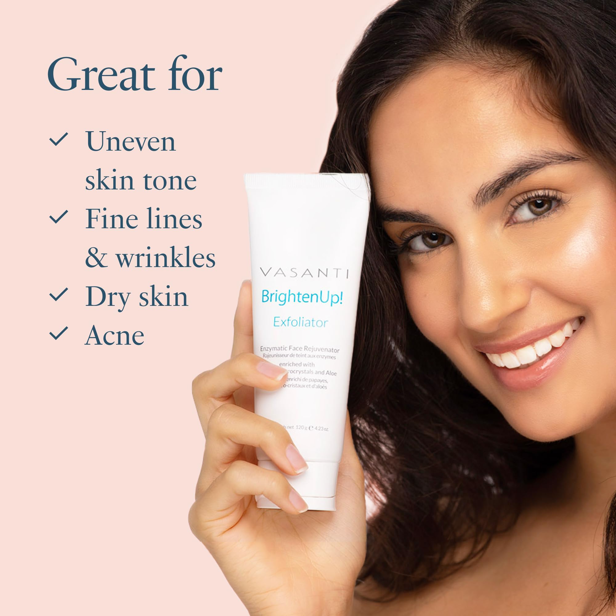 VASANTI BrightenUp! Exfoliator (20g) | Physical + Chemical Facial Exfoliator Scrub with Instant Results for Soft, Smooth and Radiant Skin | Enriched with Papaya, Microcrystals and Aloe | 99% Natural - VASANTI Official Product View 8
