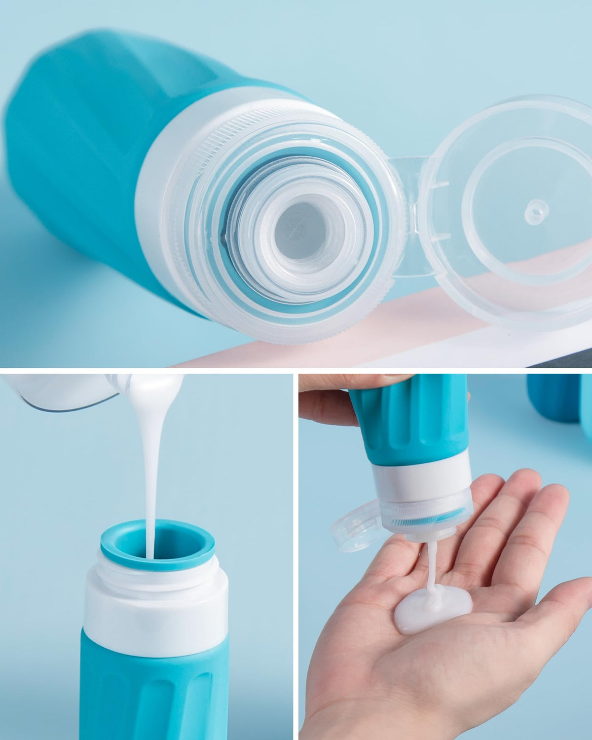 Travel Size Toiletries 8 Pack TSA Approved 3oz Silicone - Mrsdry Official Imagery - 3