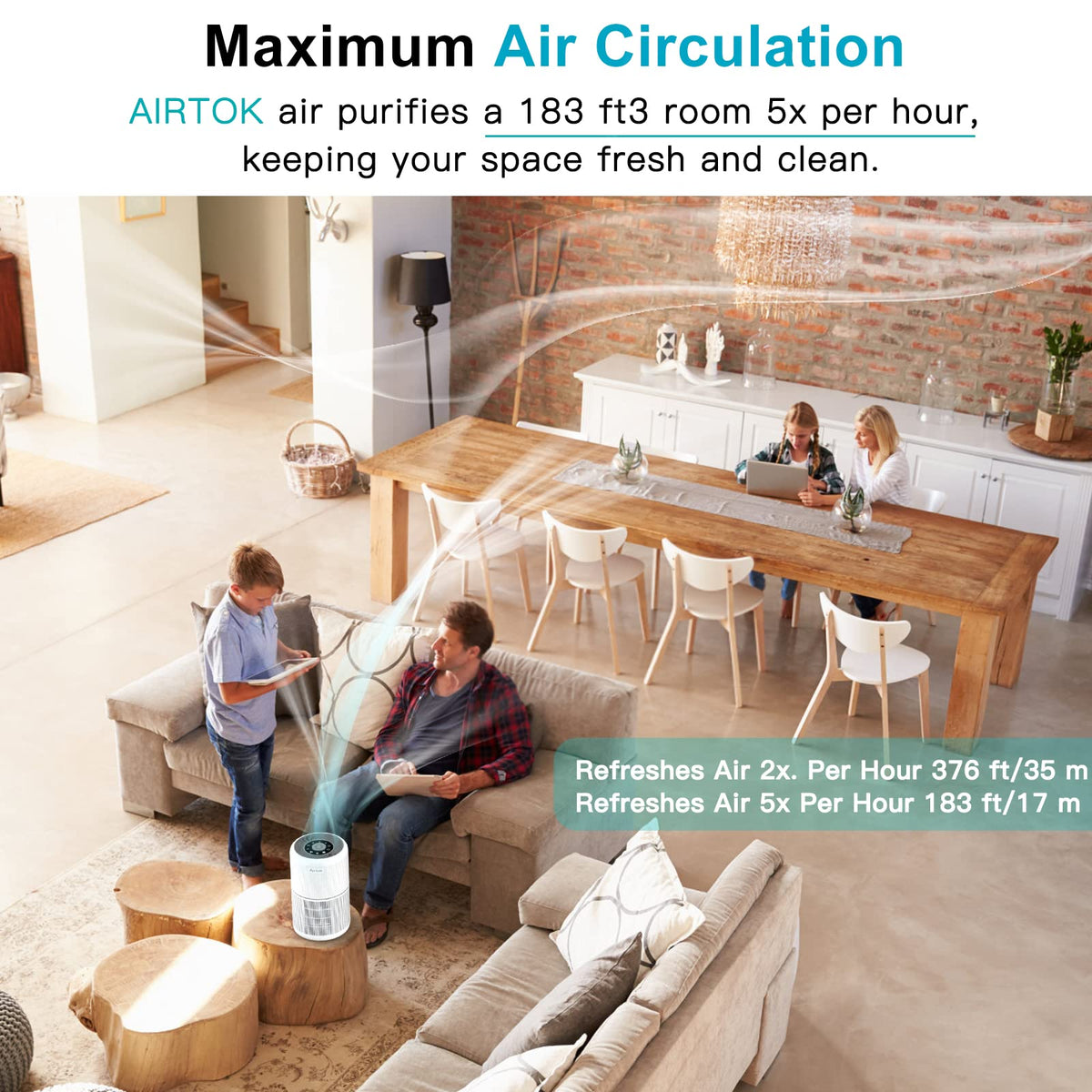 2 Pack Air Purifier for Home Bedroom with H13 True HEPA - AIRTOK Official Imagery - 8