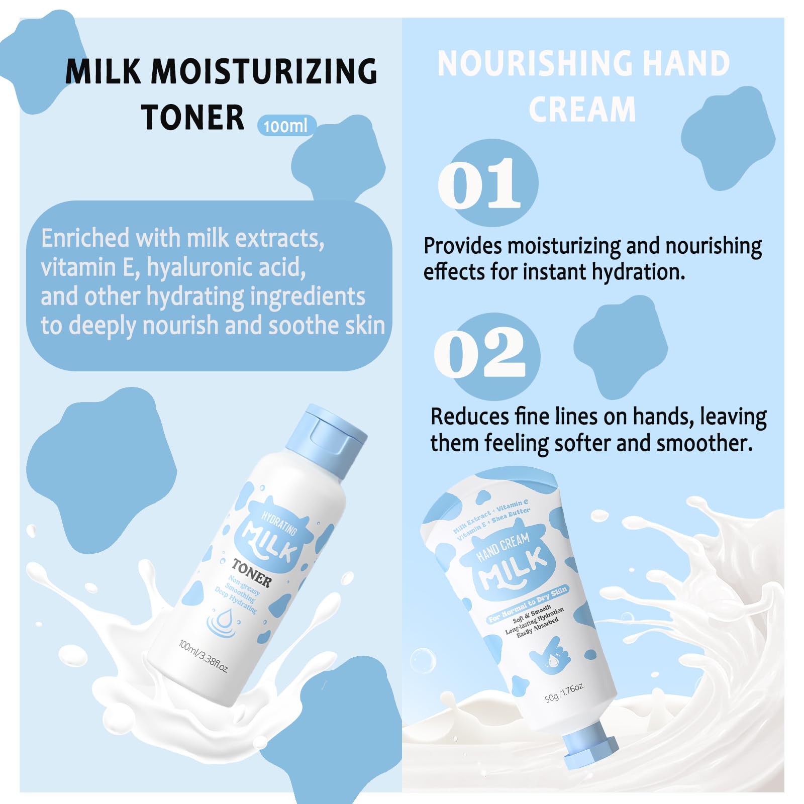 Milk Skin Care Set for Kids, Moisturizing Gentle, for Girls - Anweina