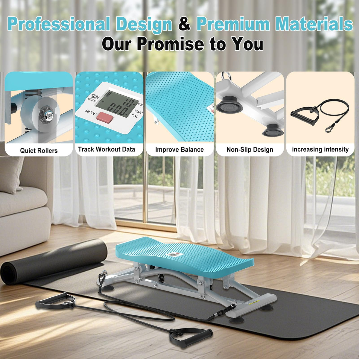 Ski Balance Board Rocking Stepper Ski Simulator for Home - HOTWAVE Official Imagery - 4