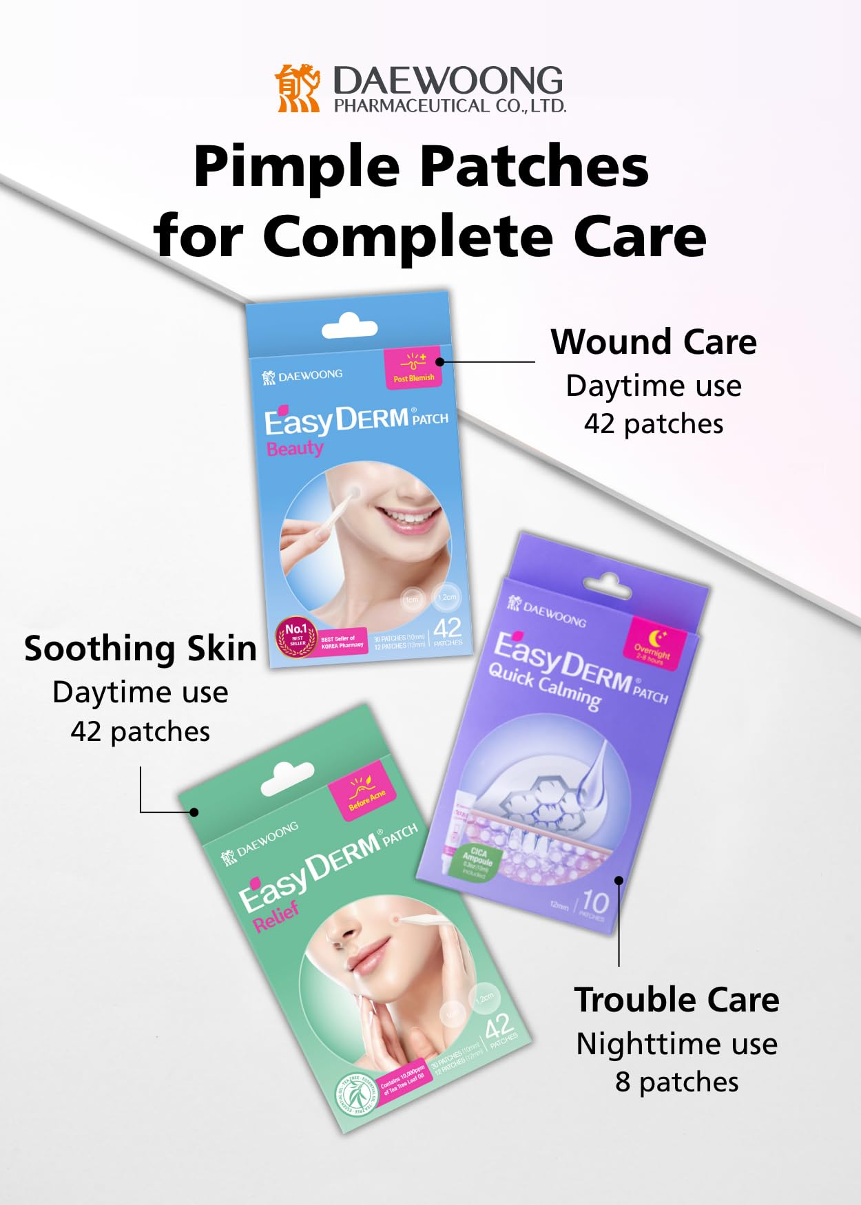 EasyDerm Beauty Hydrocolloid Pimple Patch 1 Pack(42ea) - DWEasyDerm
