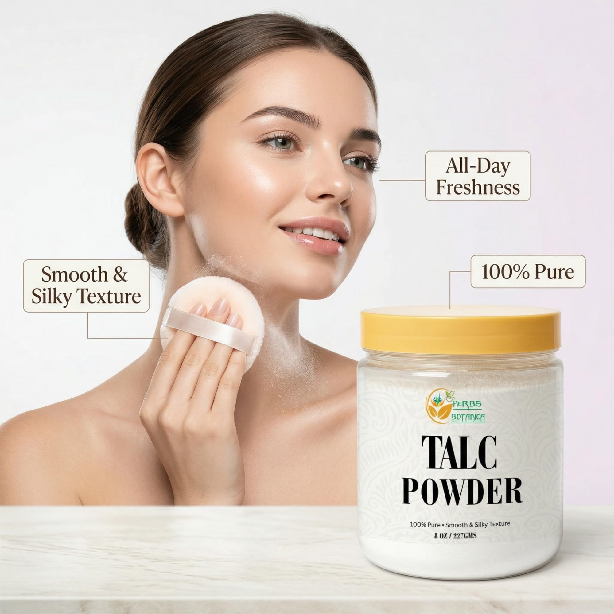 Herbs Botanica Talcum Powder Unscented 8 oz - Herbs Botanica Official Product Imagery - 4