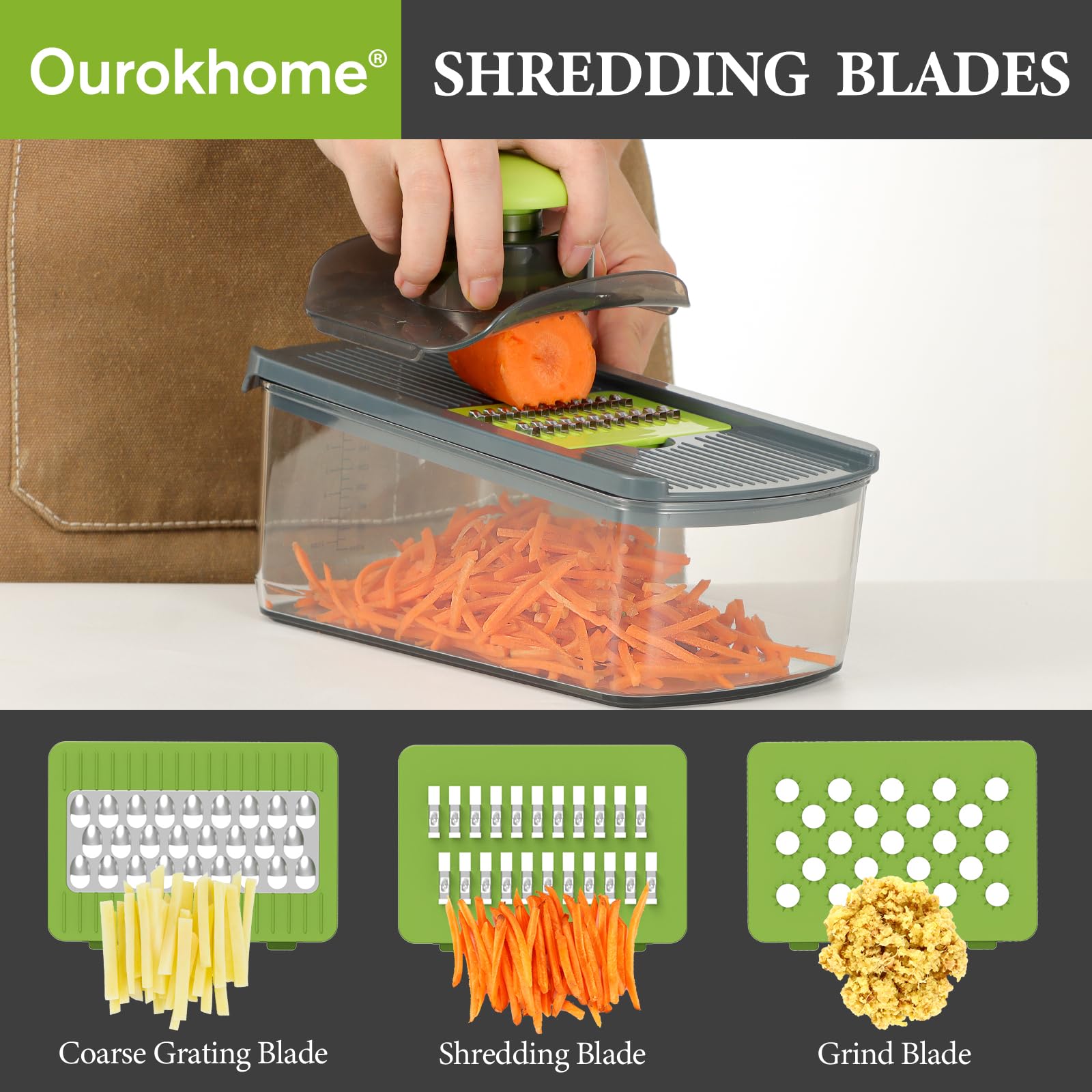 Ourokhome Mandolin Slicer for Kitchen Food, Hand Safe Vegetable S - Ourokhome Official Product View 5
