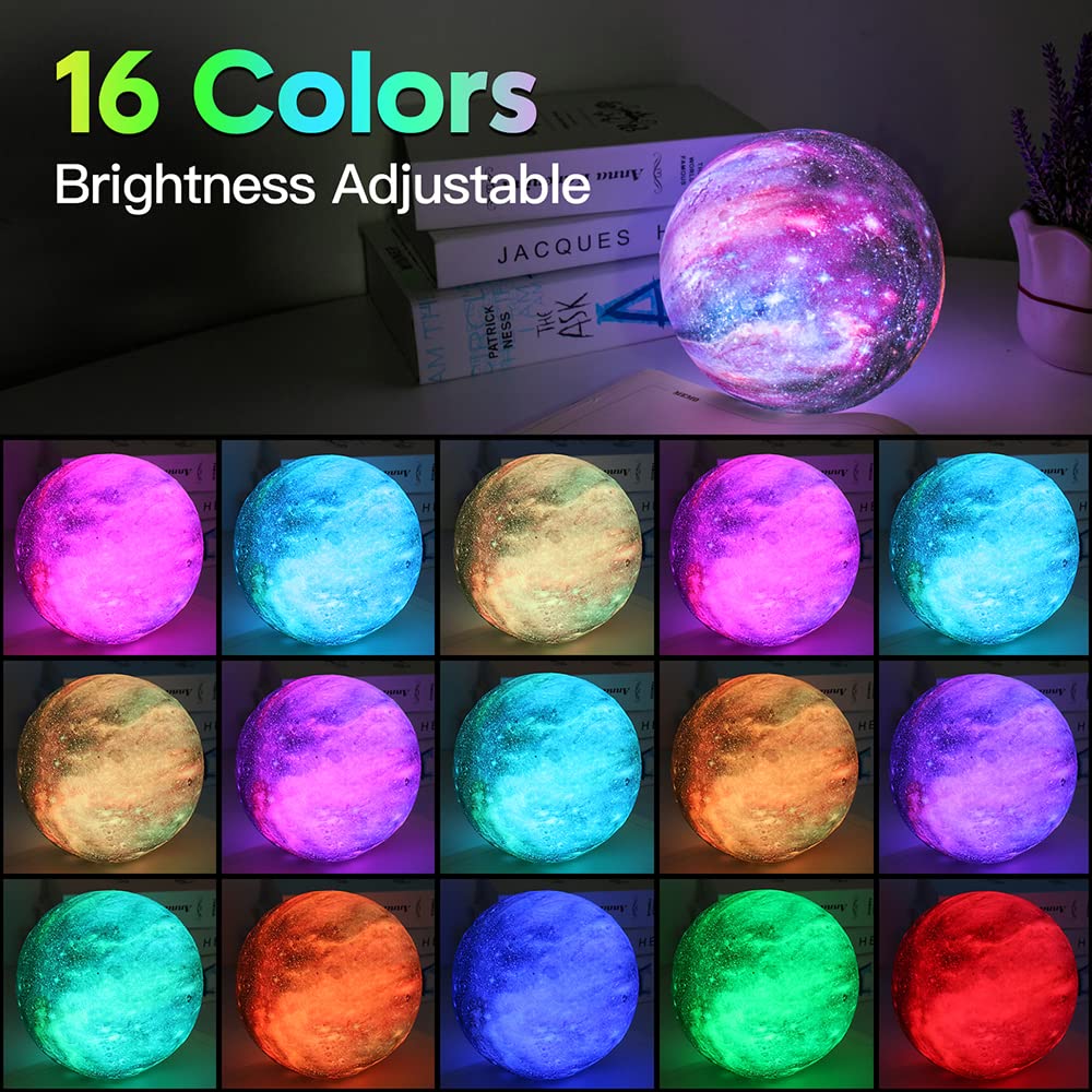 BRIGHTWORLD Moon Lamp Galaxy Lamp 5.9 inch 16 Colors LED 3D Moon - BRIGHTWORLD Official Product View 4