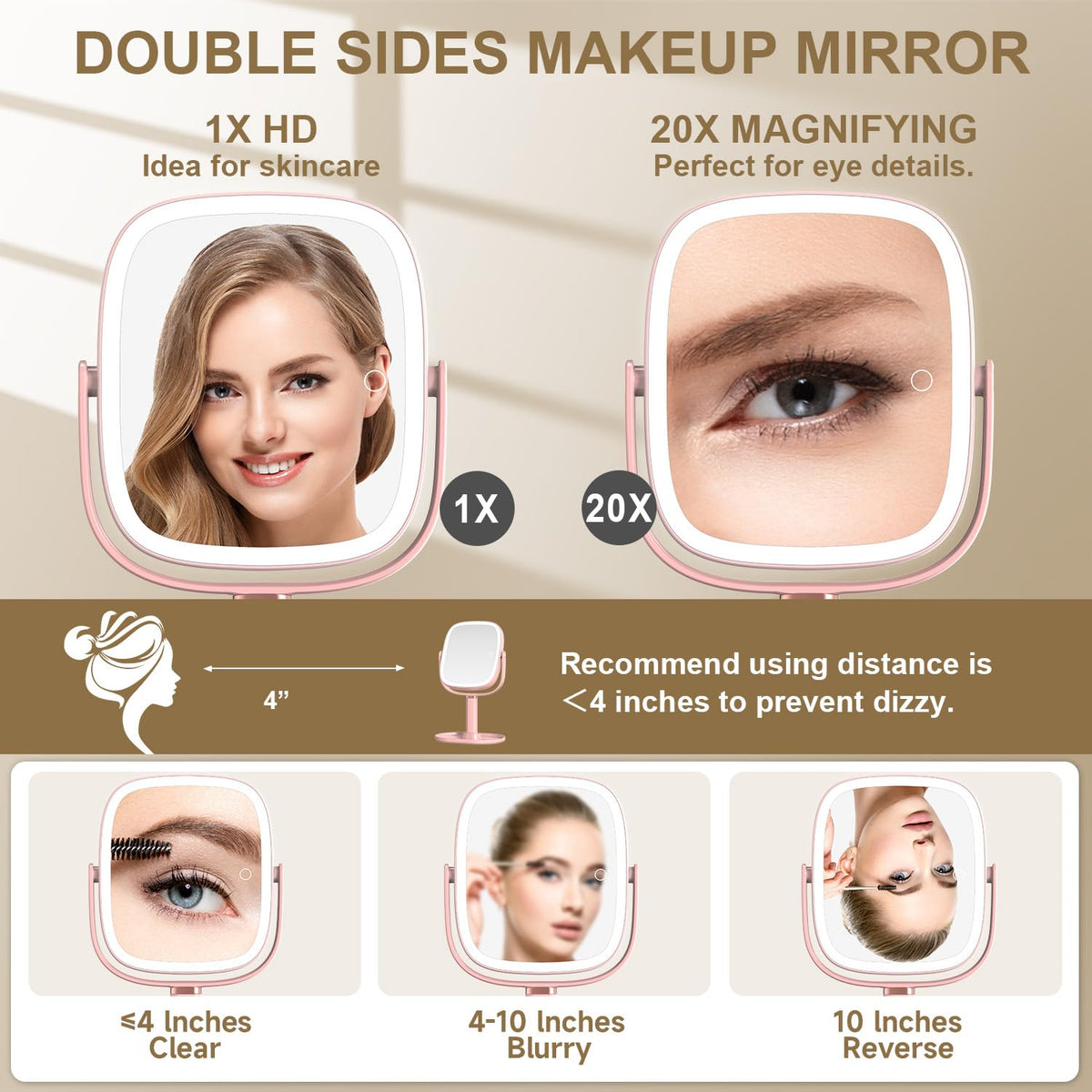 Makeup Mirror with Lights 1X 20X Magnifying Mirror with - Mocado Official Imagery - 5