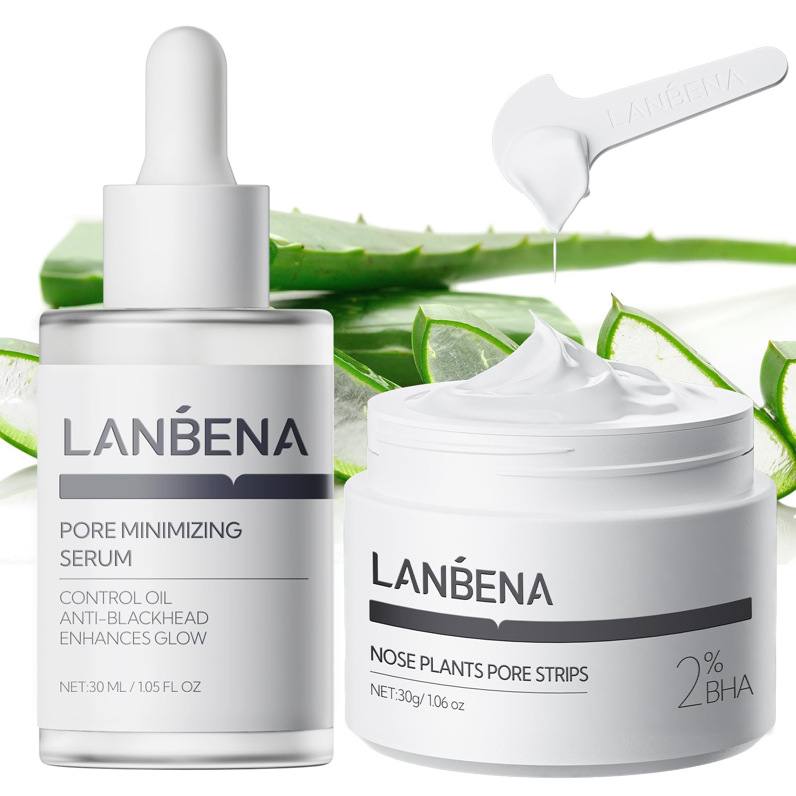 LANBENA 3 in 1 Blackhead Remover Set Pore Strips 30g+Pore Serum - Product Imagery