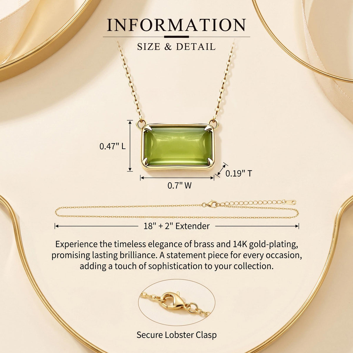 Dainty Gold Rectangle Cushion Pendant Necklaces for Women - mdaeio Official Imagery - 3
