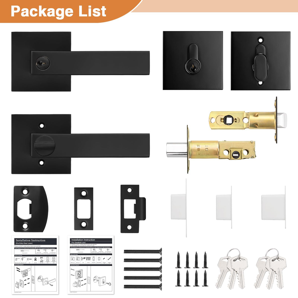 Probrico Square Entry Levers and Single Cylinder Deadbolts - Probrico Official Imagery - 8