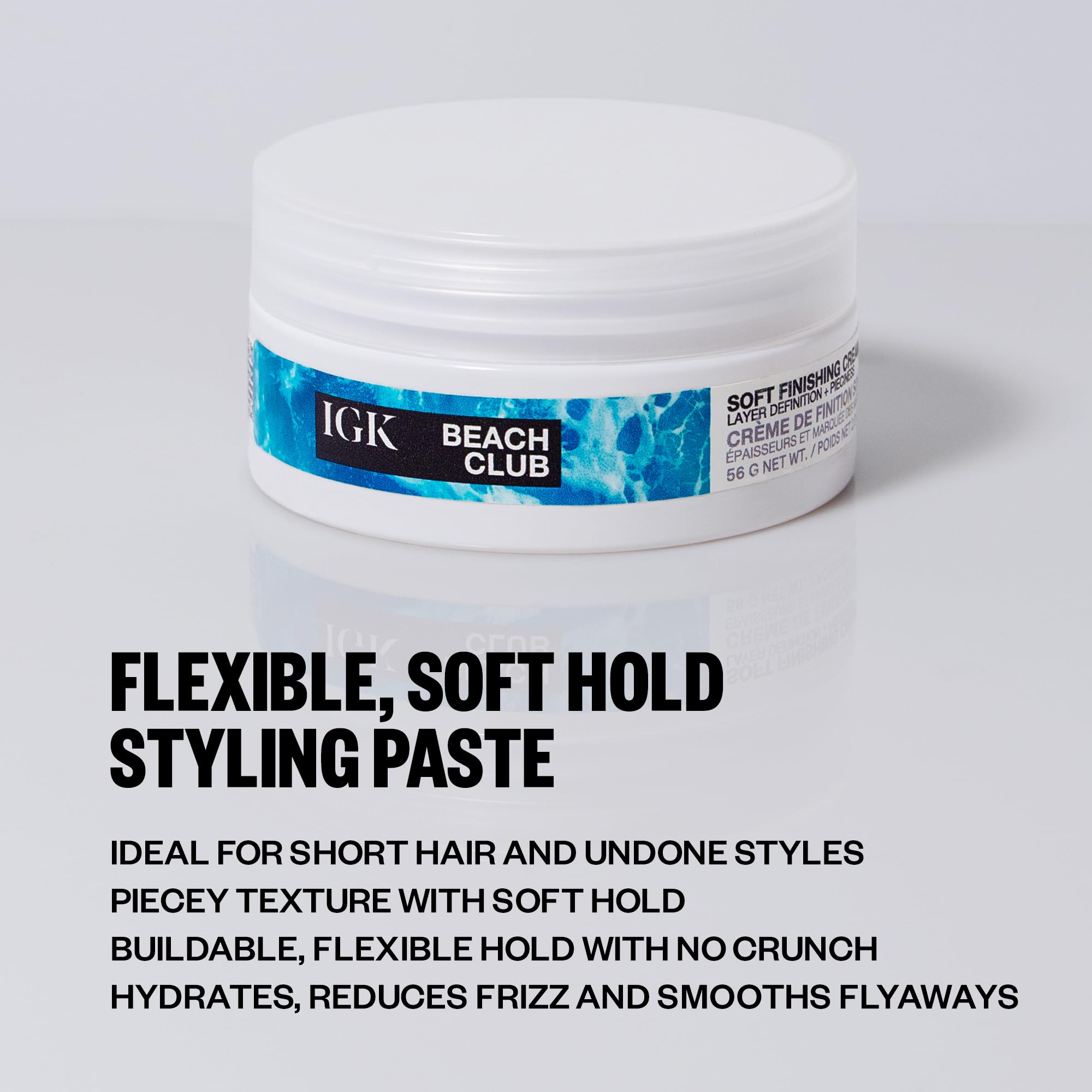 IGK BEACH CLUB Soft Texture Paste | Touchable + Non-Sticky + Hold | Vegan + Cruelty Free | 2 Oz