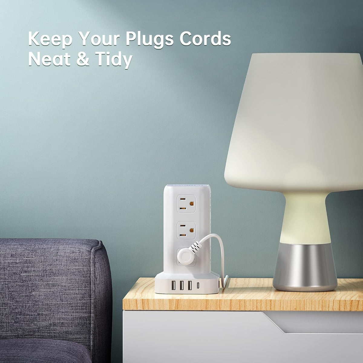 6 5Ft Power Strip Tower with 12 Widely Outlets 4 USB Ports - SMALLRT Official Imagery - 8