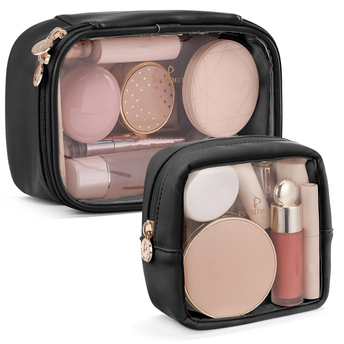 Clear Small Makeup Bag and Mini Makeup Bag for Purse and - Pocmimut Official Imagery - 1
