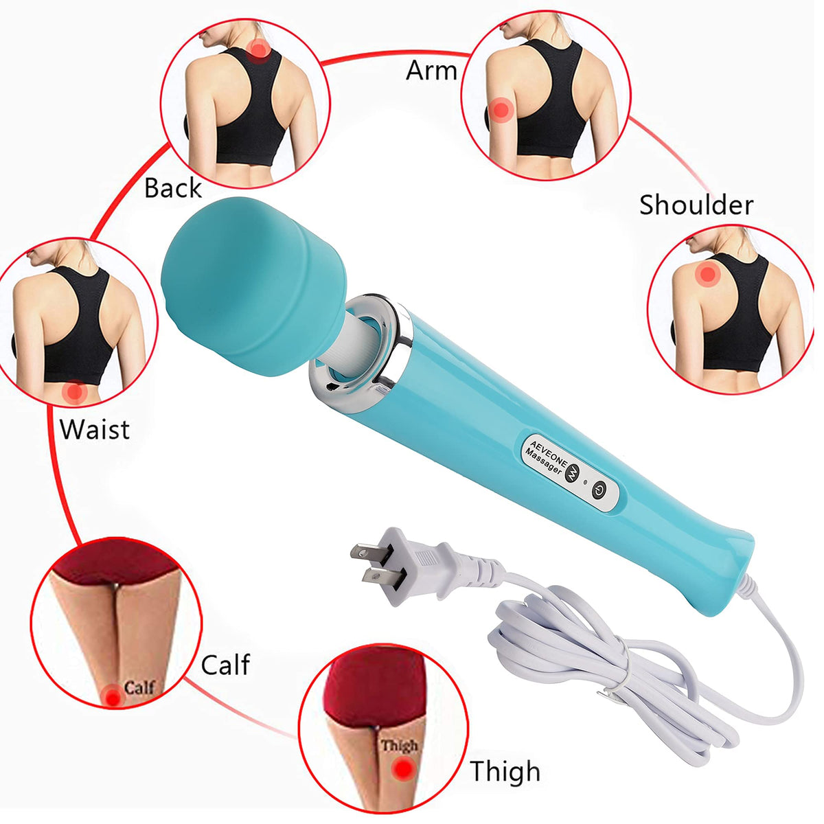 AEVEONE Wired Powerful Handheld Electric Massager with - AEVEONE Official Imagery - 7