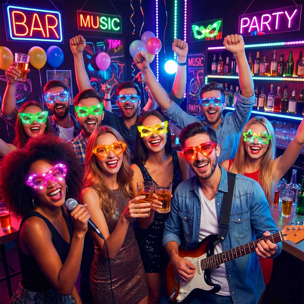 24 Packs LED Glasses for kids Glow in the dark Party - OceanWings Official Imagery - 3
