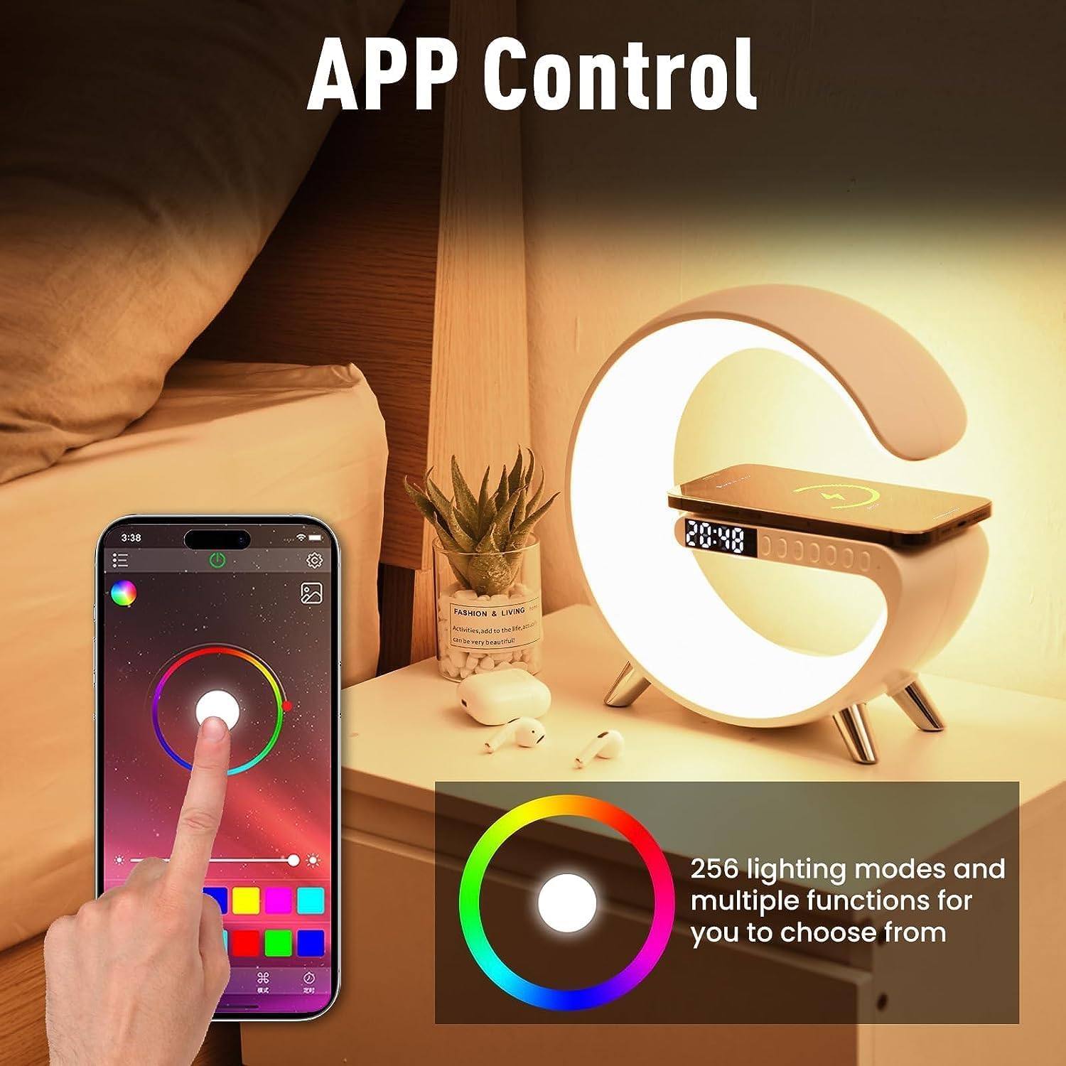 ALYNIC Smart LED Table Lamp, 4-in-1 Wireless Charger, Night Light - ALYNIC Official Product View 7