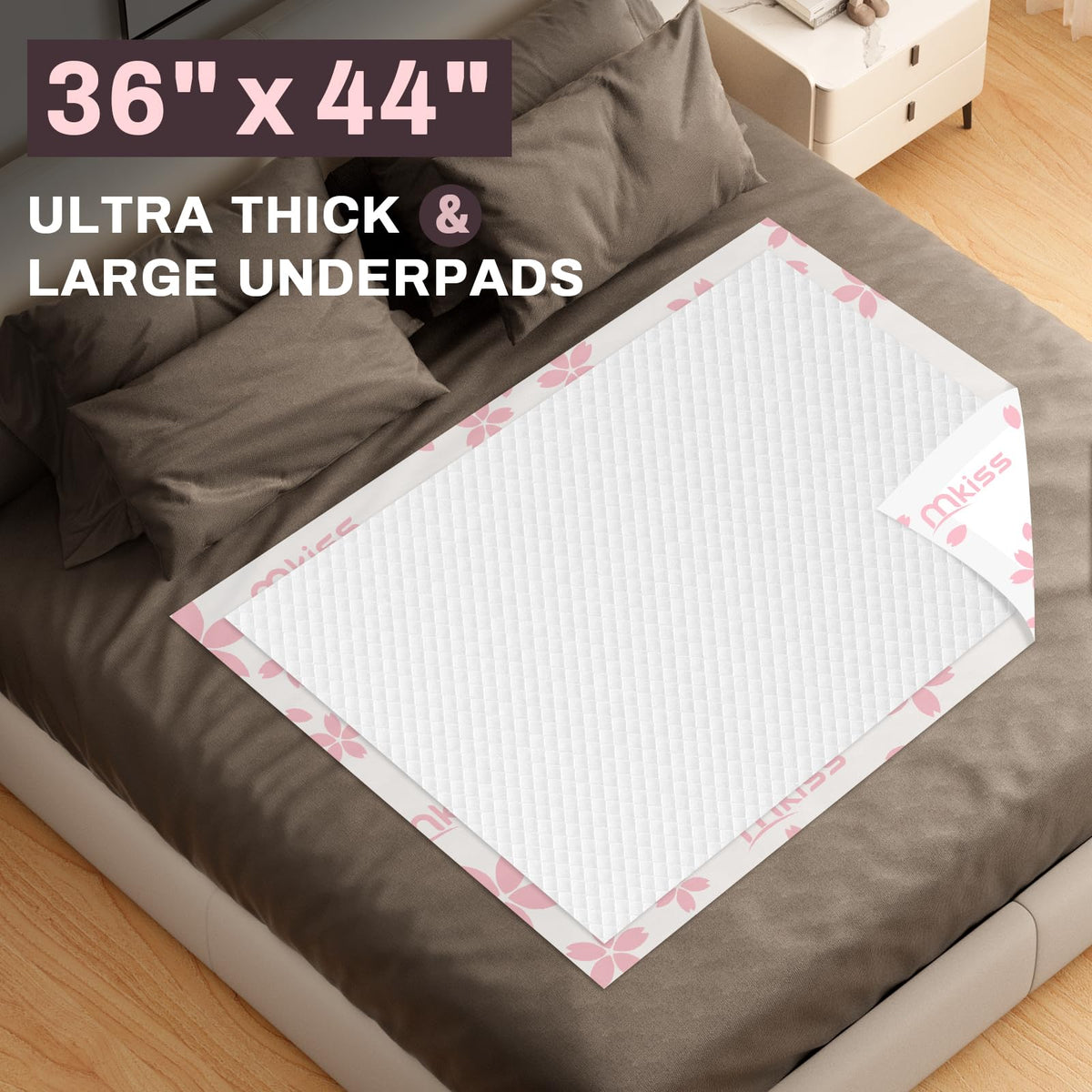 40 Count Extra Large Disposable Bed Pads 36 x 44 - MKISS Official Imagery - 3