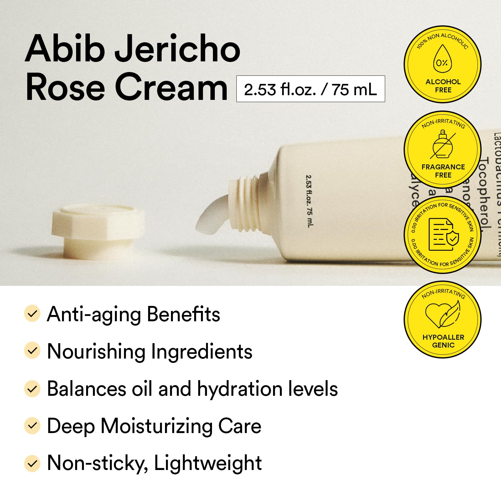 Abib Jericho Rose Cream 2.53 fl oz, Moisturizer for Dry and - Abib