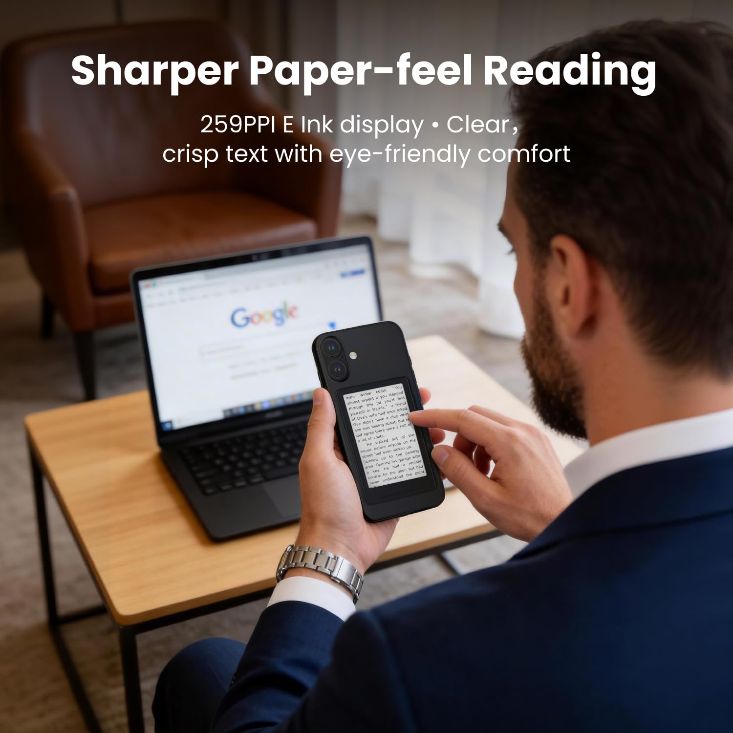 XTEINK X3 3.7" Pocket E-Ink eBook Reader, Mist Gray by XTEINK - Angle View 6