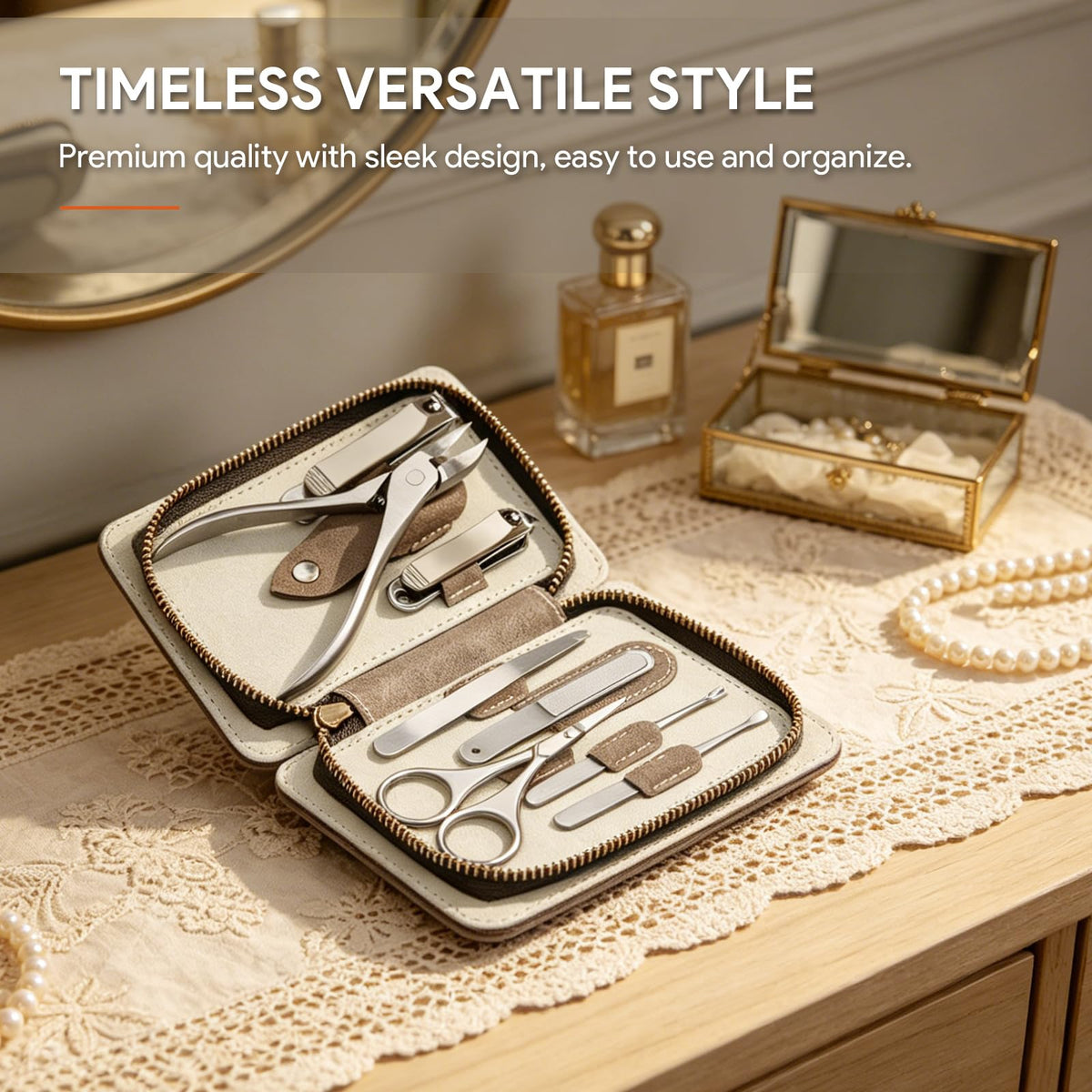Manicure Kit for Women Mini Travel Nail Clippers Pedicure - COREDONLAN Official Imagery - 6