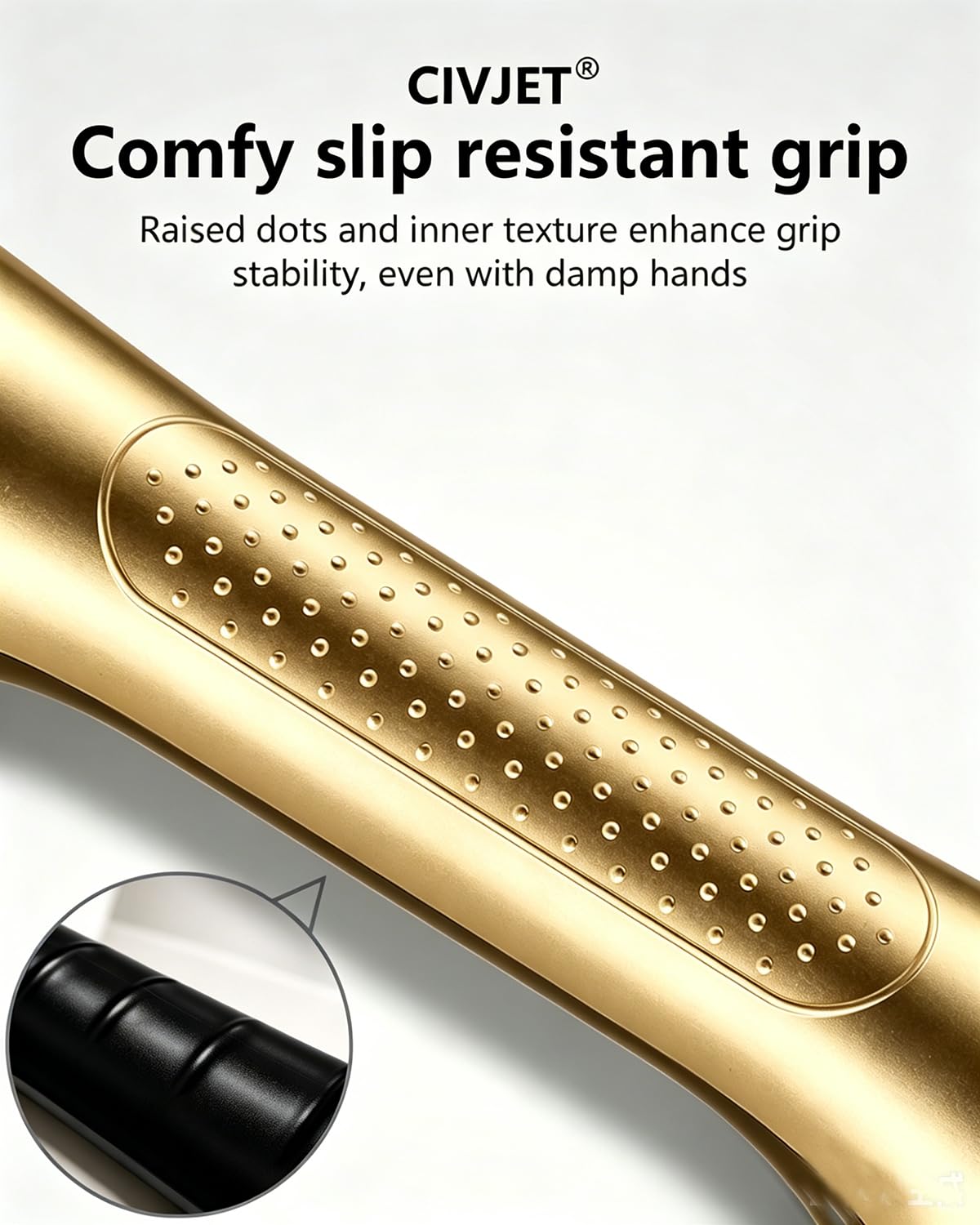 Gold Grab Bars for Bathtubs and Showers 2 Pack Suction Grab - CIVJET Official Imagery - 7