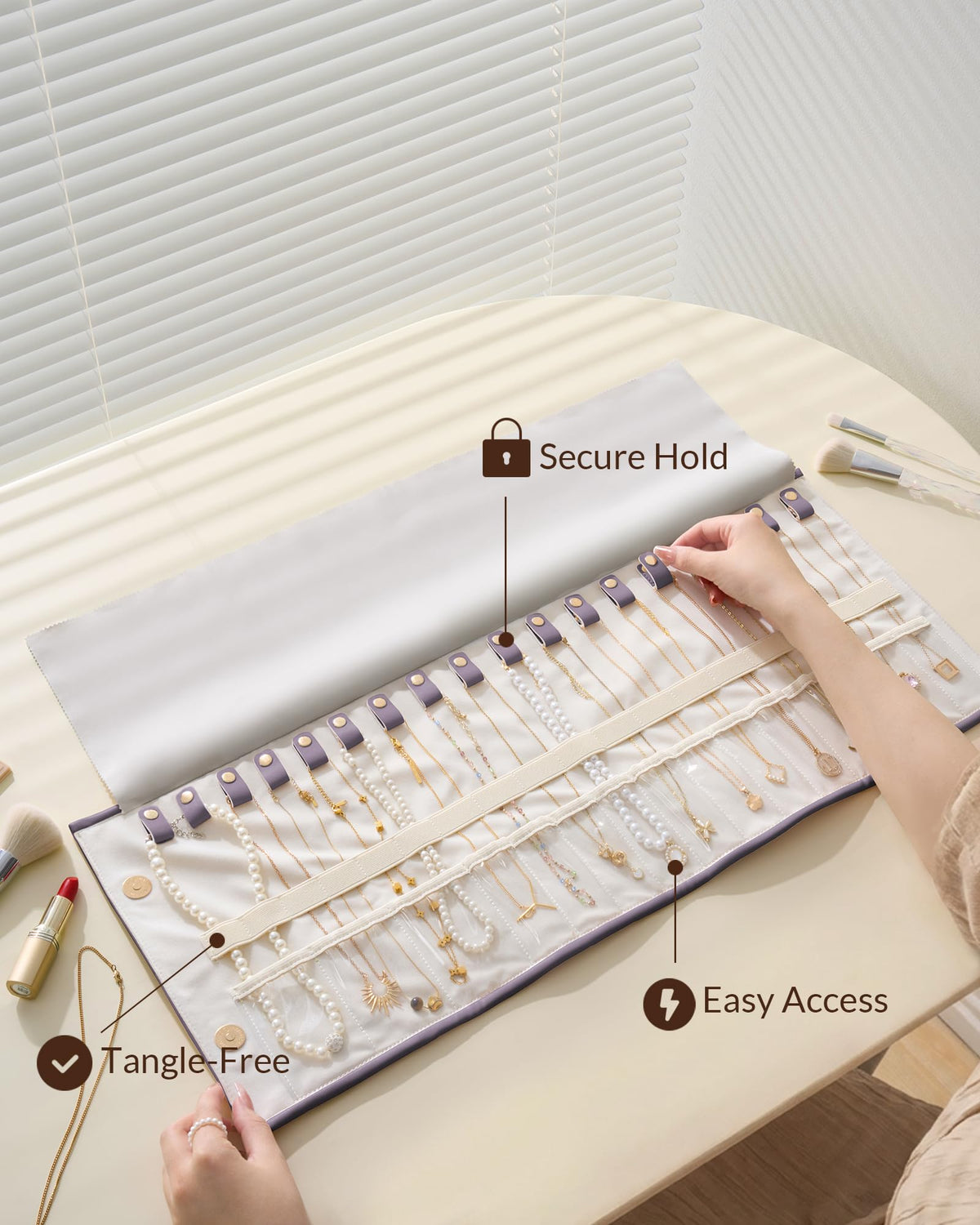 Lolalet Travel Necklace Organizer Foldable Jewelry Case - Lolalet Official Imagery - 6