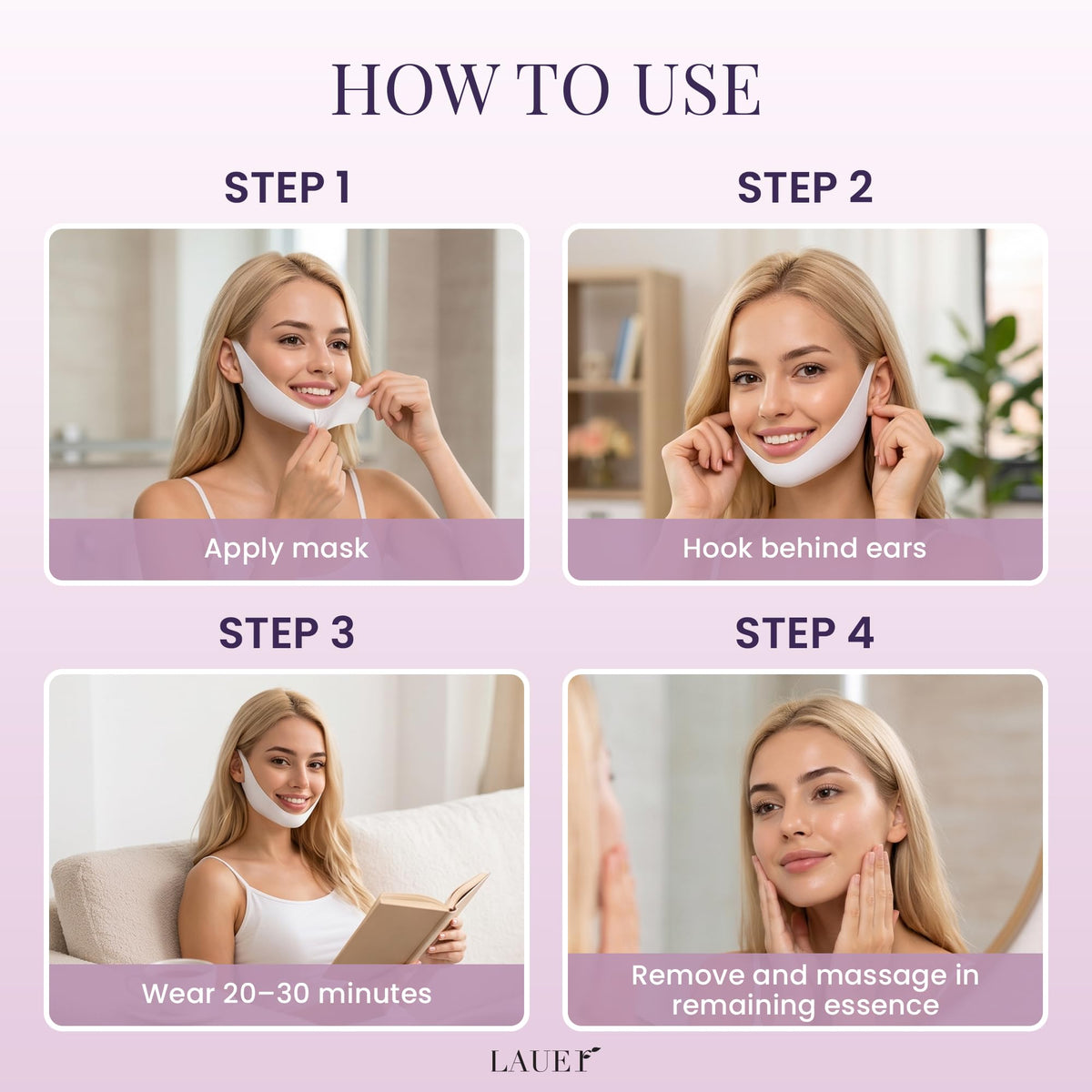 LAUER COSMETIC V Shaped Hydrogel Chin Mask with Collagen 25 - LAUER COSMETIC Official Imagery - 4