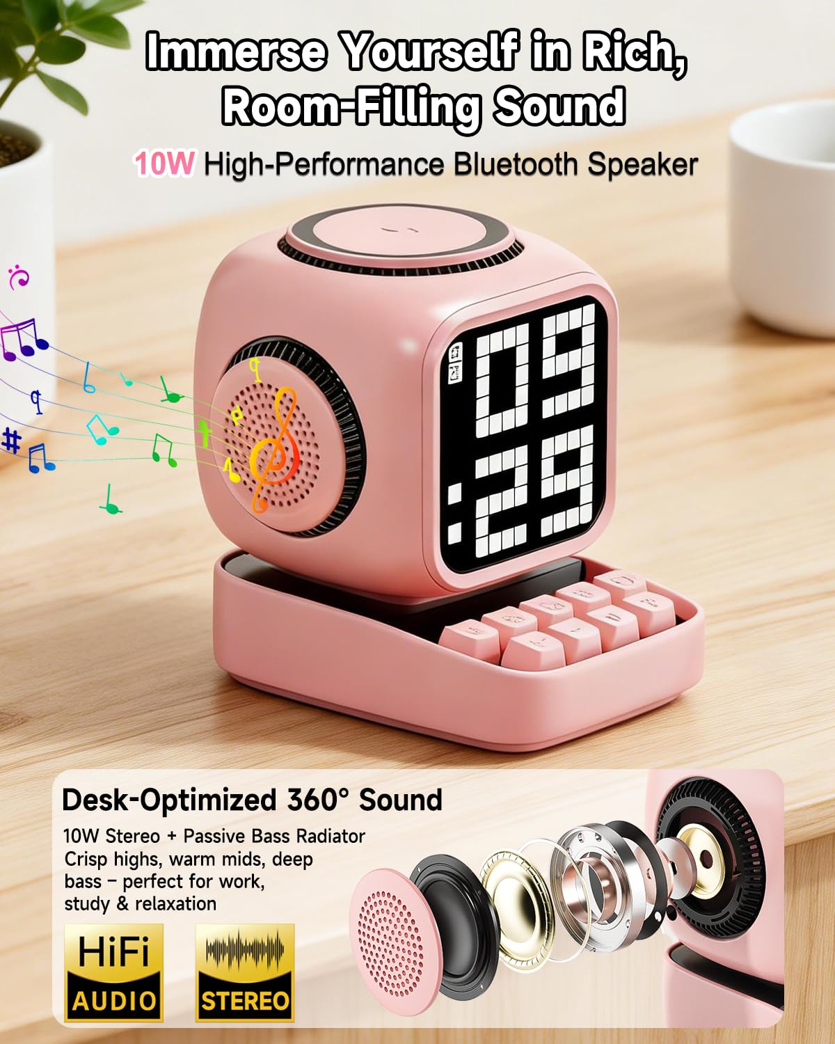 Retro Robot 5 in 1 Bluetooth Speaker 15W Wireless Charger - ALYNIC Official Imagery - 5