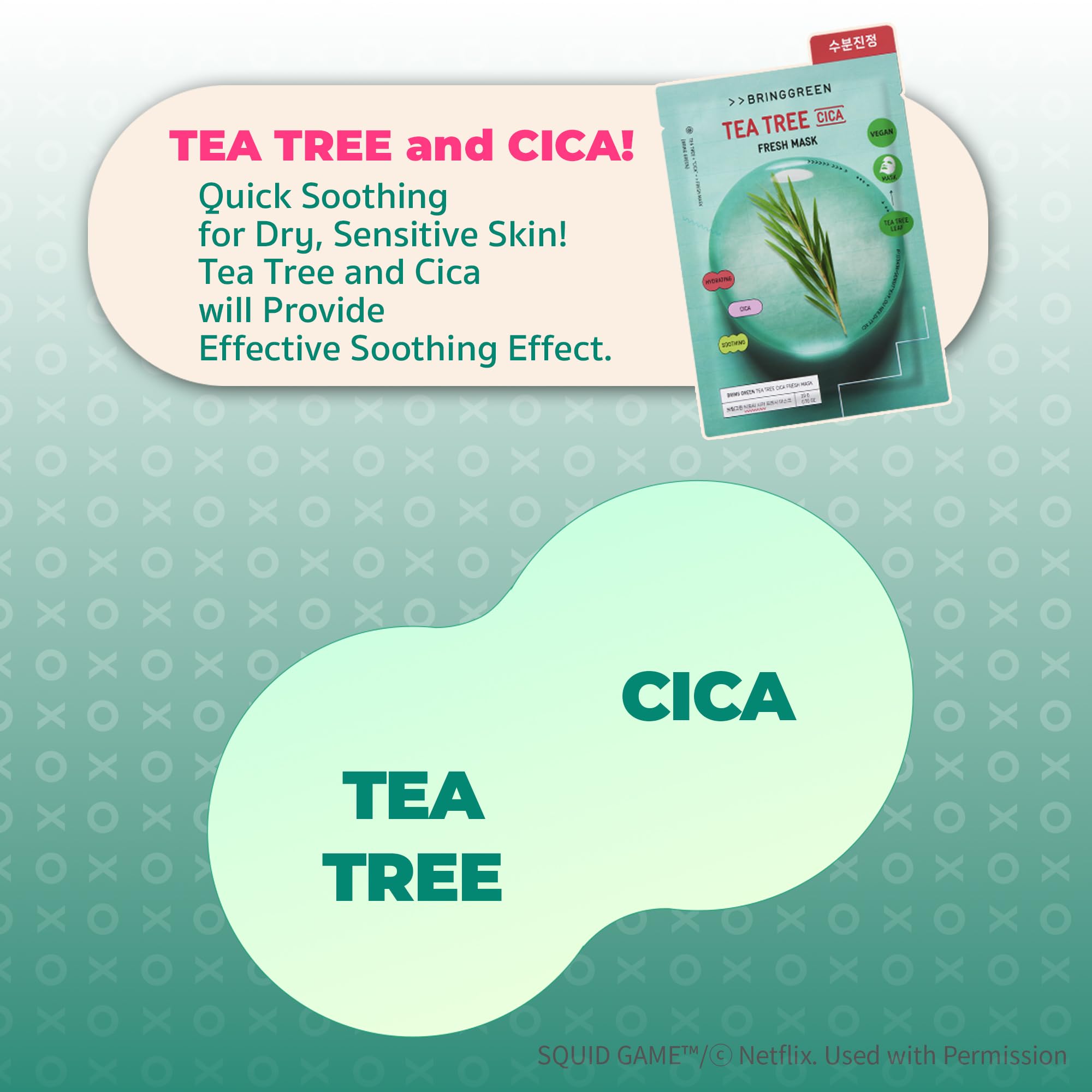 BRING GREEN Fresh Facial Sheet Mask Set 10 Sheets, Tea Tree Cica Soothing & Hydrating Face Mask for Sensitive Skin - BRING GREEN Official Product View 7