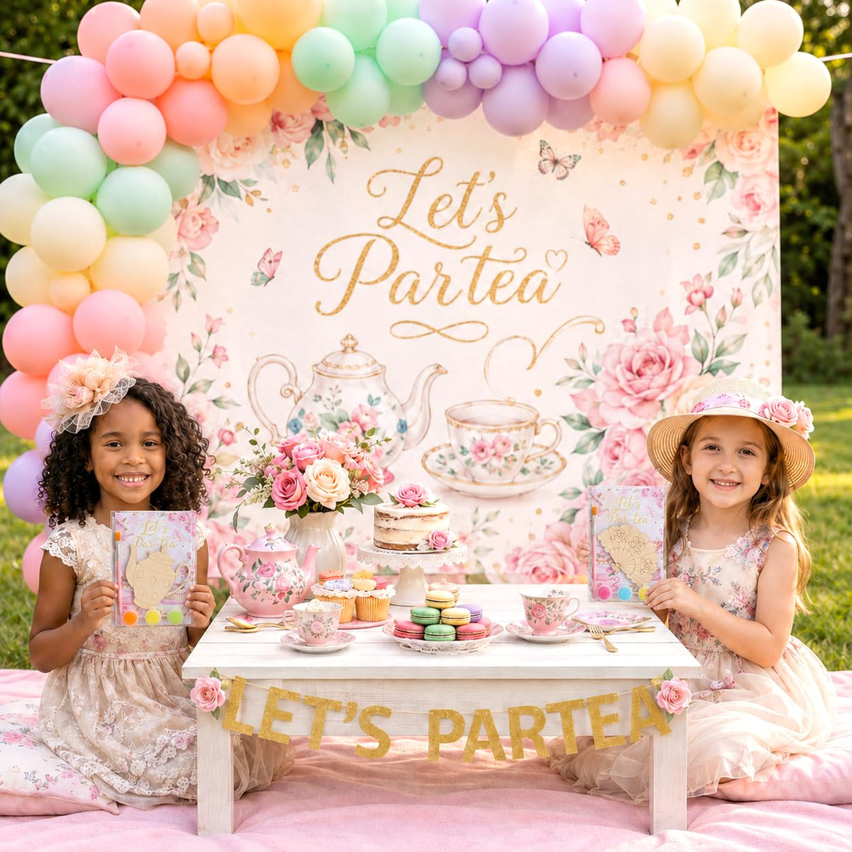 12 Pack Tea Party Favors for Girls Floral Themed DIY Wooden - Moltby Official Imagery - 6