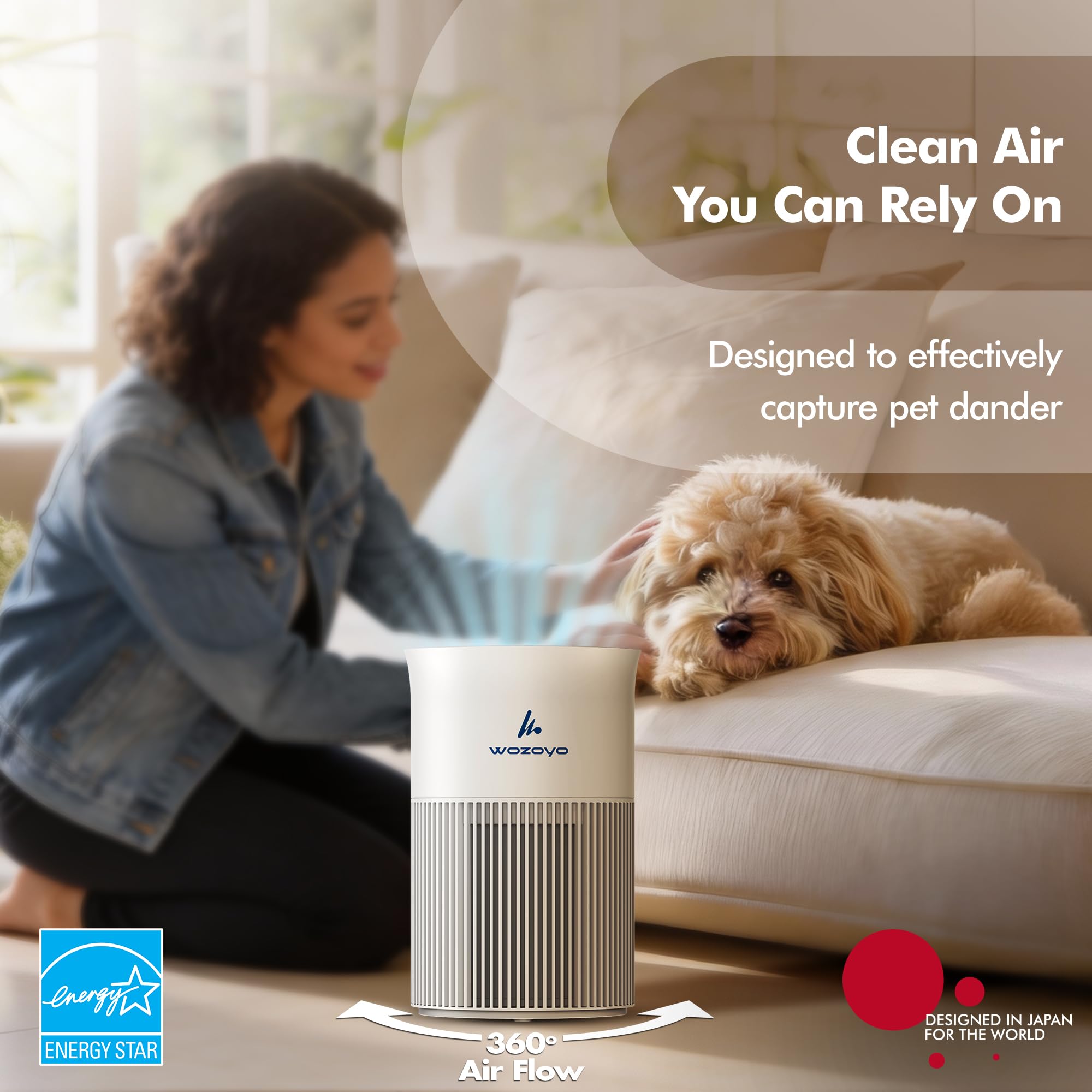 Pure Air PA1 Wozoyo Air Purifier For Bedroom Home, Office, Deskto - Wozoyo Official Product View 2