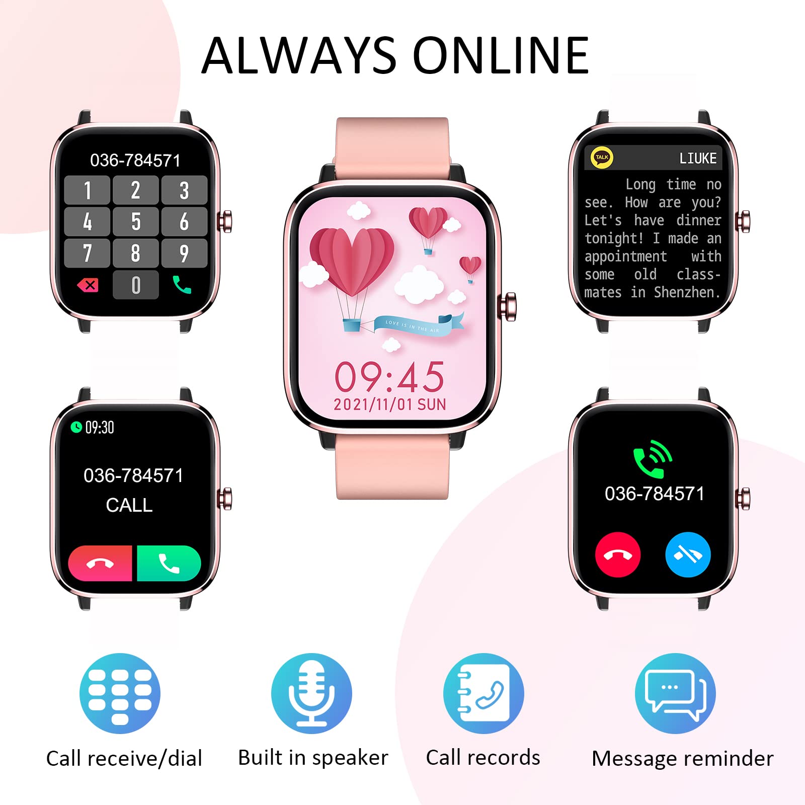 Choiknbo Smartwatch for Women - Call, Fitness Tracker, Heart Rate & Sl - View 2