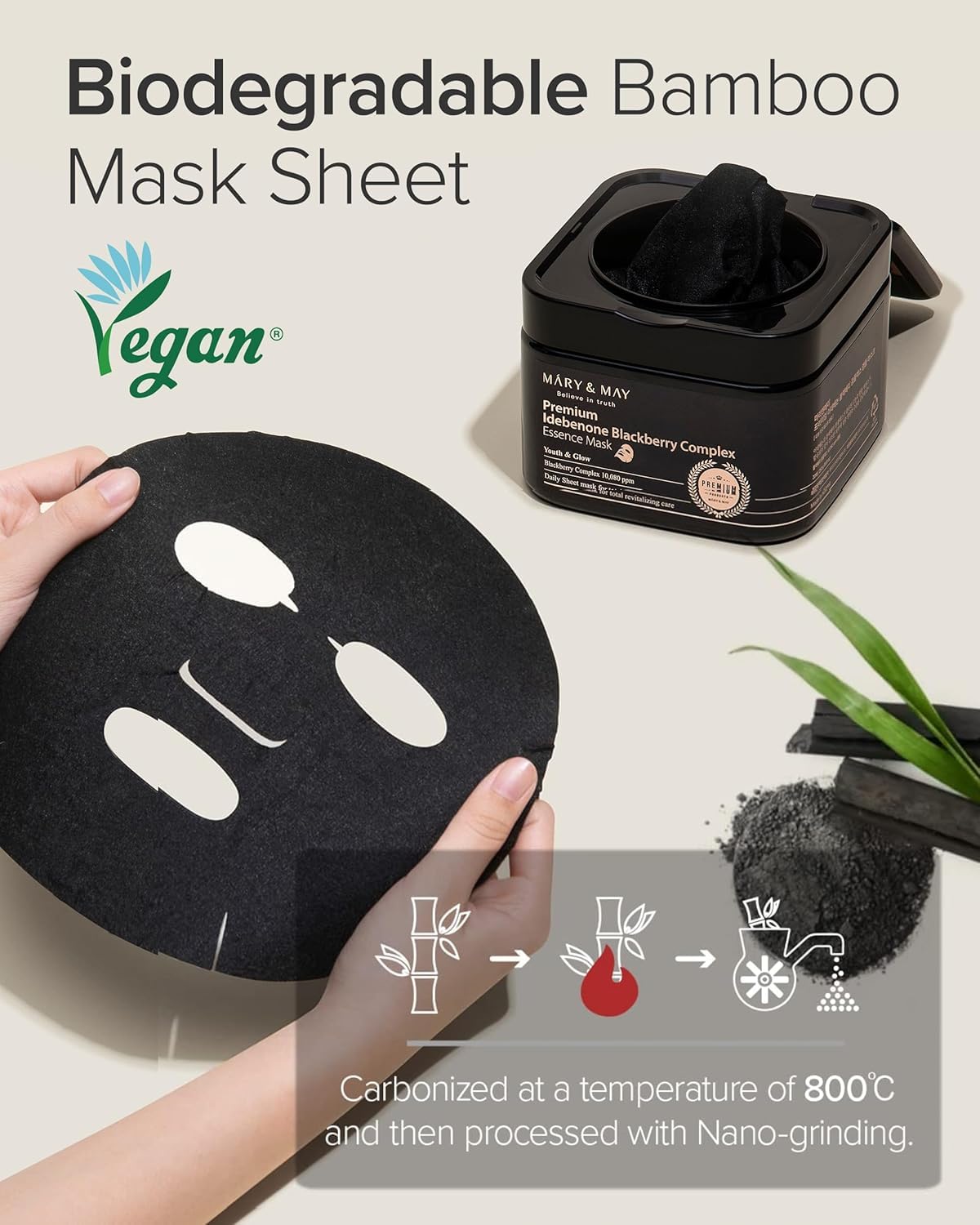 Mary May Idebenone Blackberry Essence Mask Bamboo Charcoal - Mary&May Official Imagery - 6